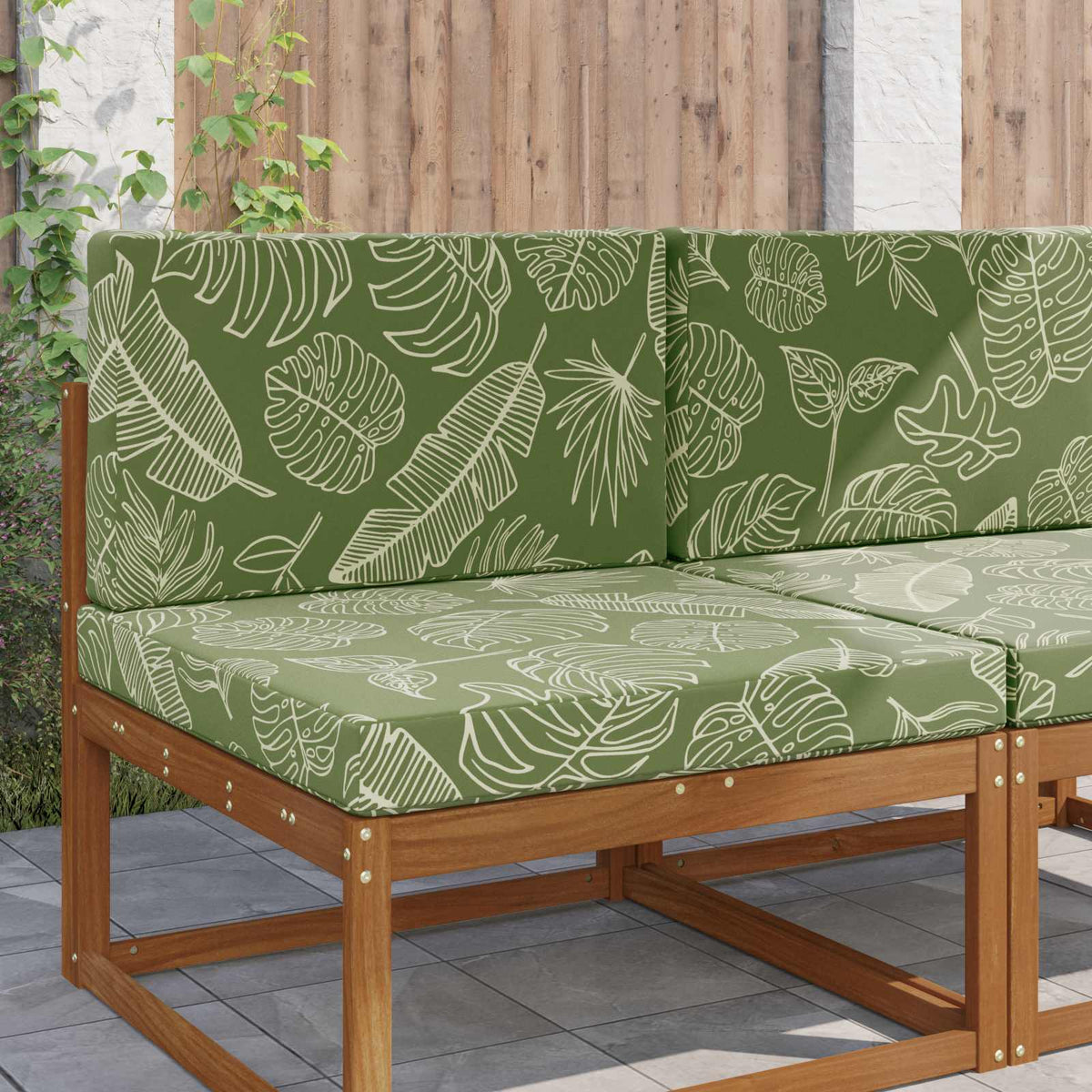 Sofakissen für draußen Polyester Blattdesign 80 x 80 cm
