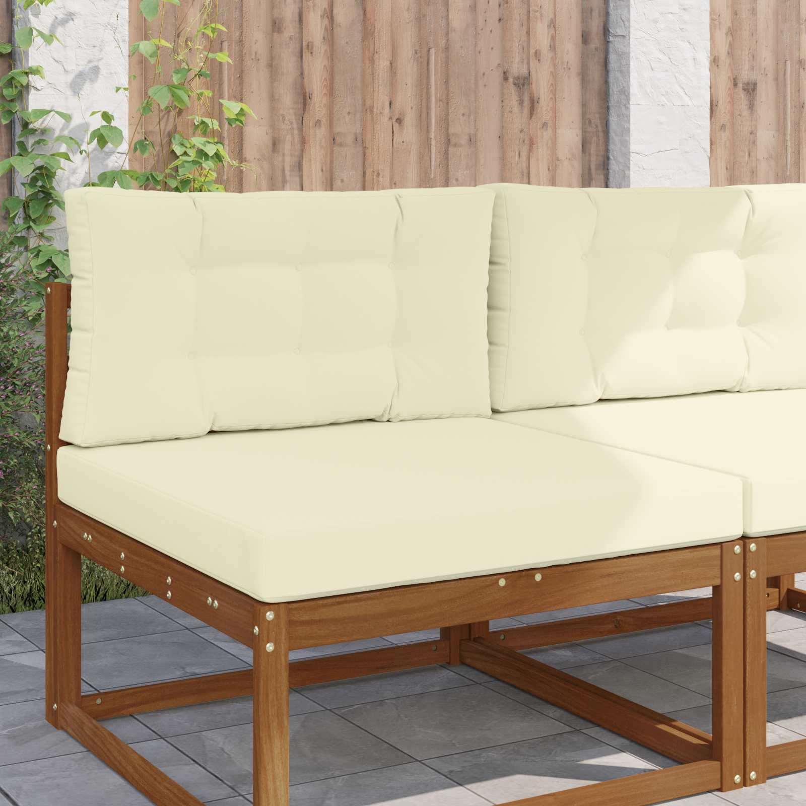 Sofakissen für draußen Polyester Creme 80 x 80 cm