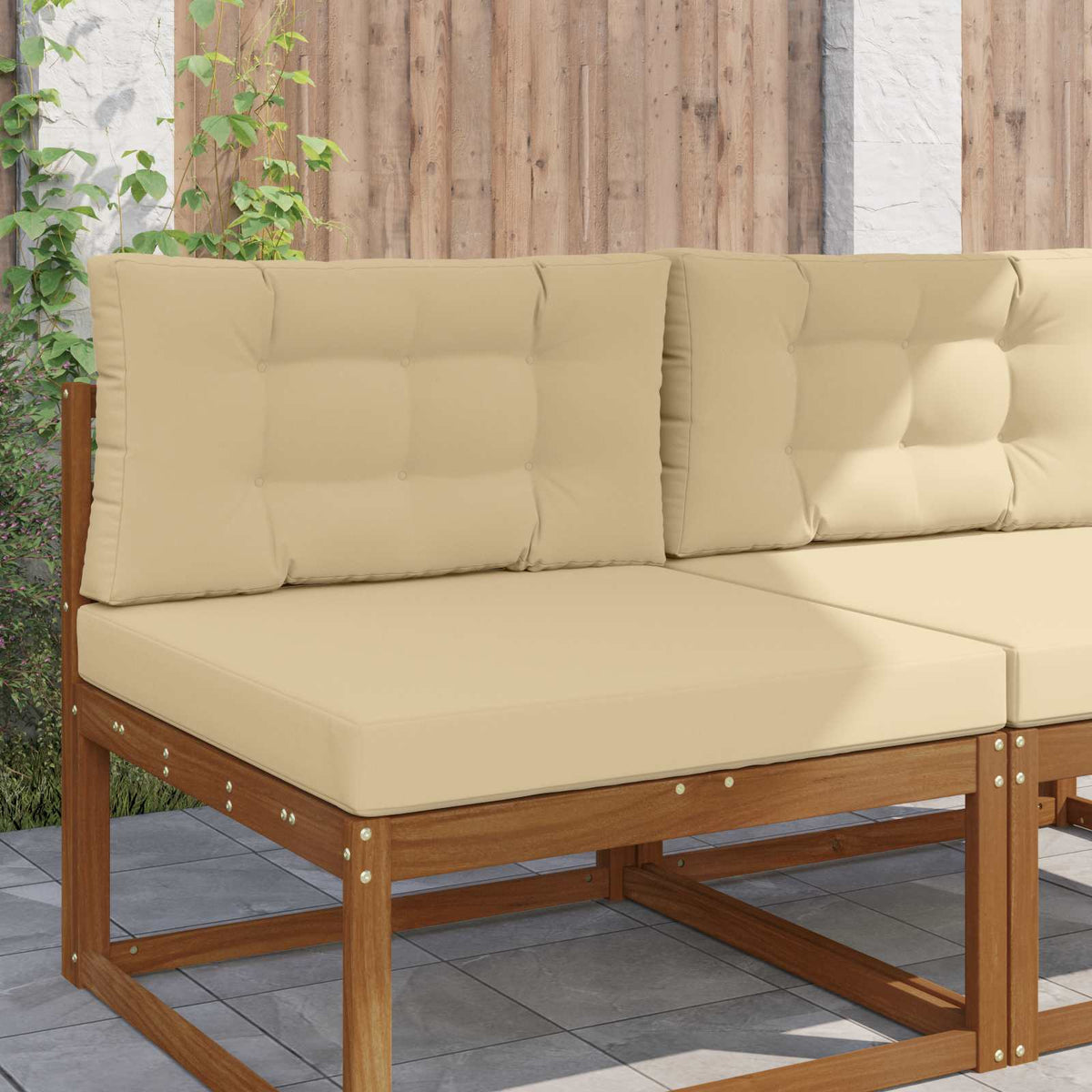 Sofakissen für draußen Polyester Beige 80 x 80 cm