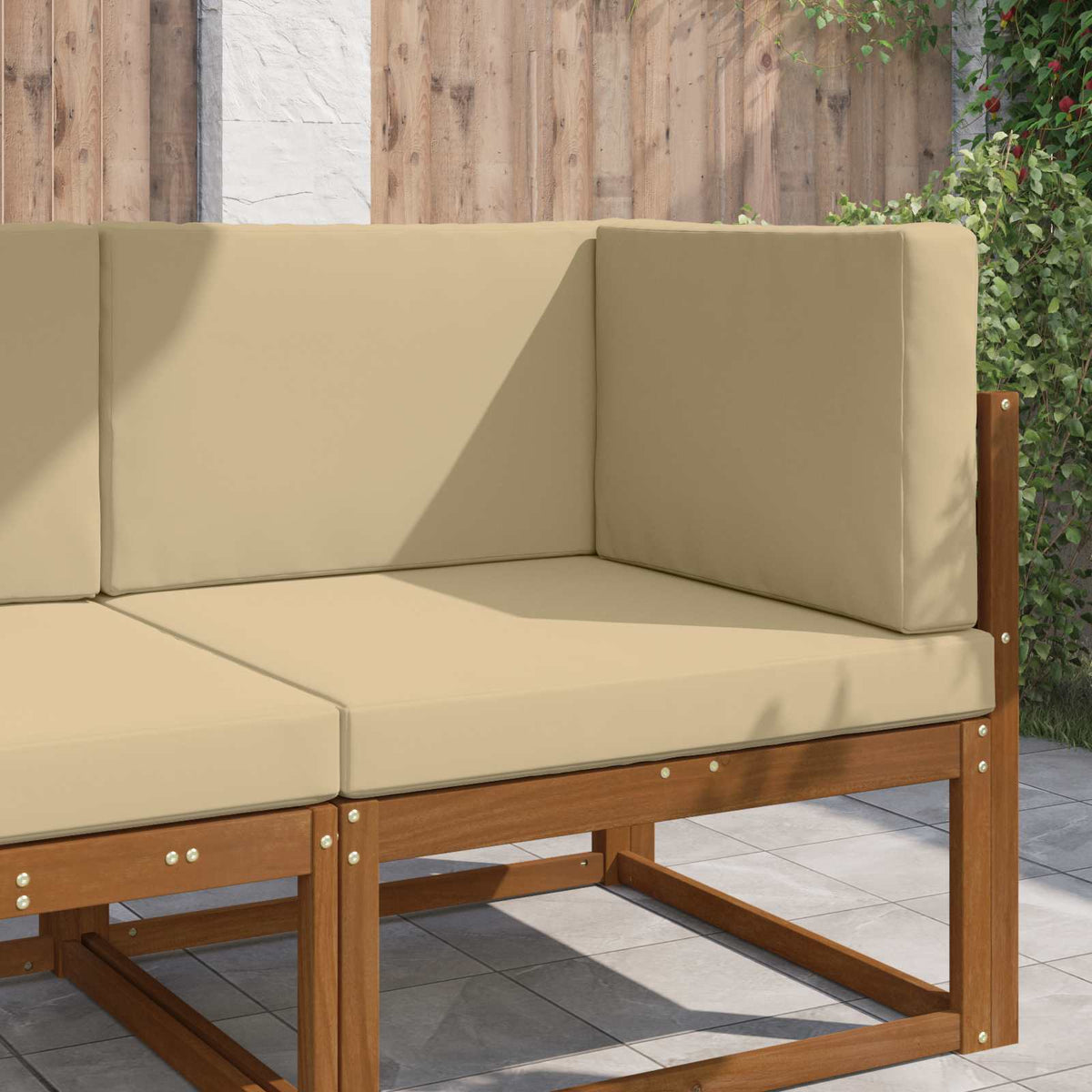 Sofakissen für draußen Polyester Beige 80 x 80 cm
