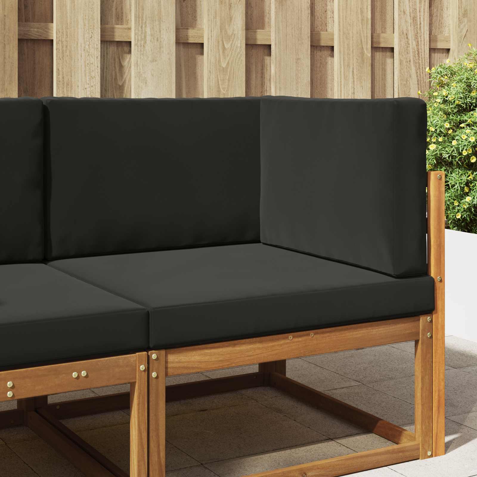 Sofakissen für draußen Polyester Schwarz 80 x 80 cm