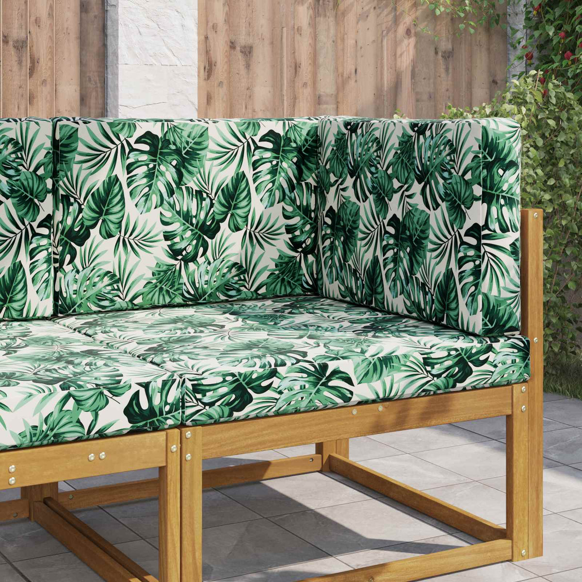 Sofakissen für draußen Polyester Blattmuster 80 x 80 cm