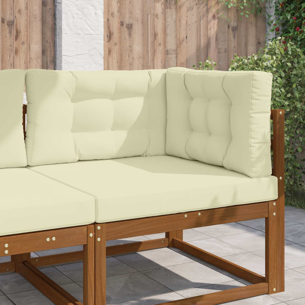 Sofakissen für draußen Polyester Creme 80 x 80 cm