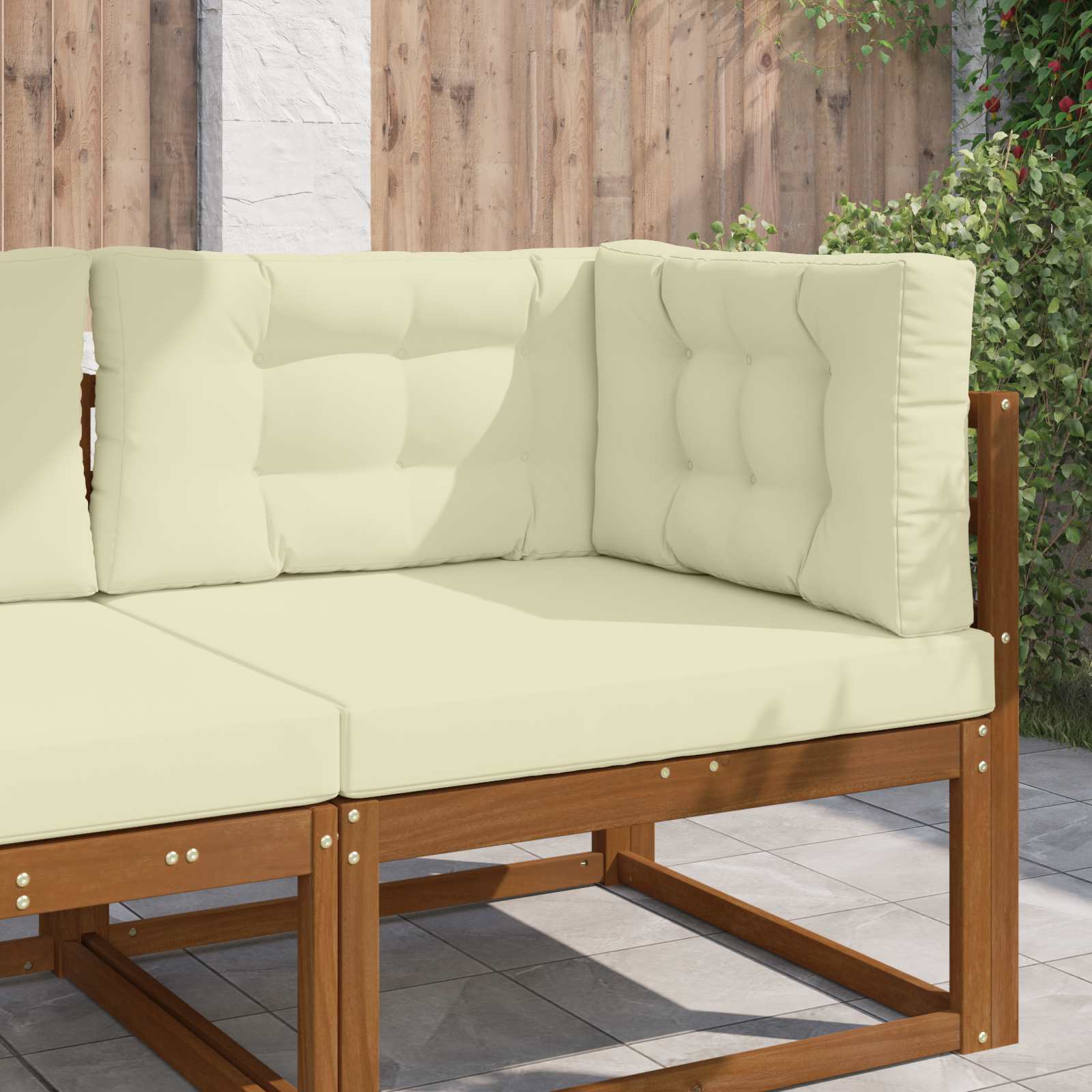 Sofakissen für draußen Polyester Creme 80 x 80 cm