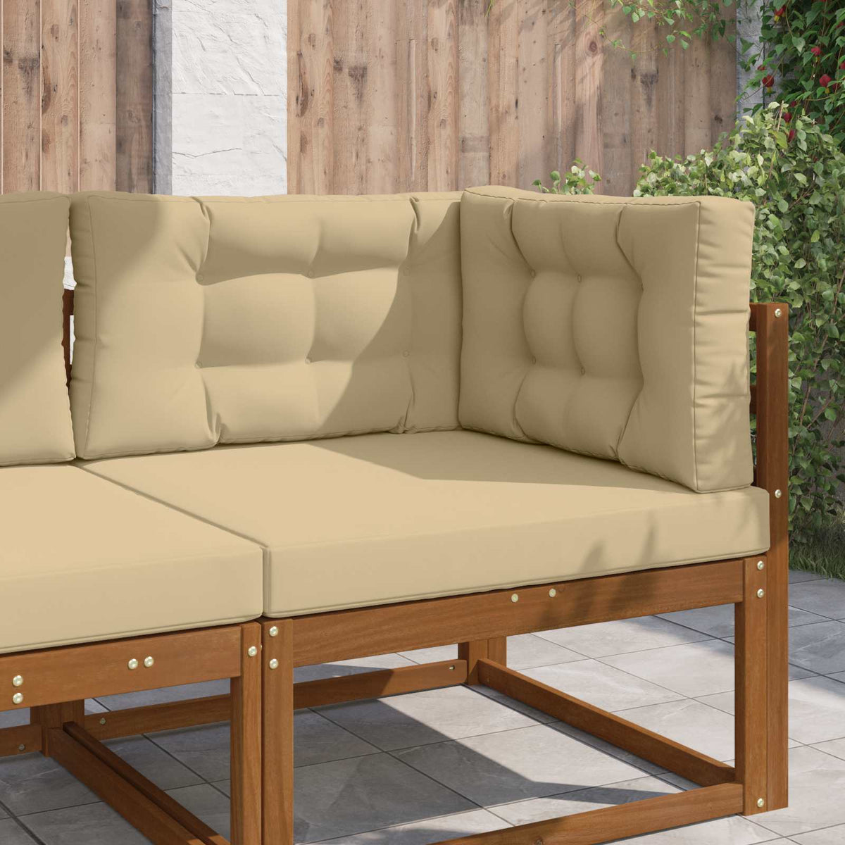 Sofakissen für draußen Polyester Beige 80 x 80 cm