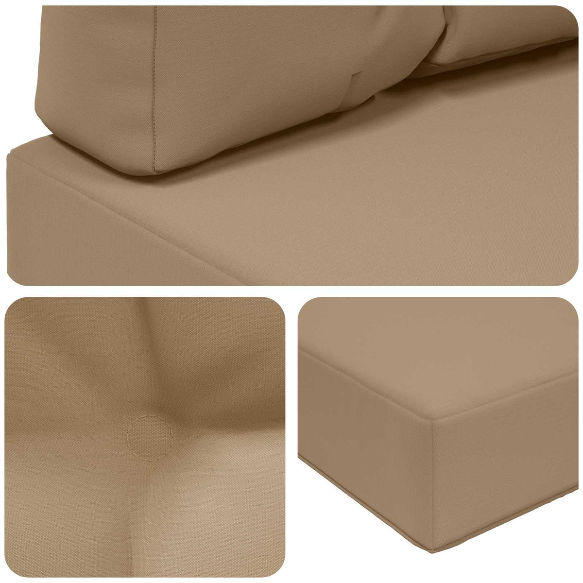 Sofakissen für draußen Polyester Taupe 80 x 80 cm