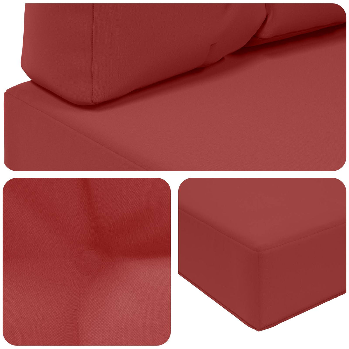 Sofakissen für draußen Polyester Weinrot 80 x 80 cm