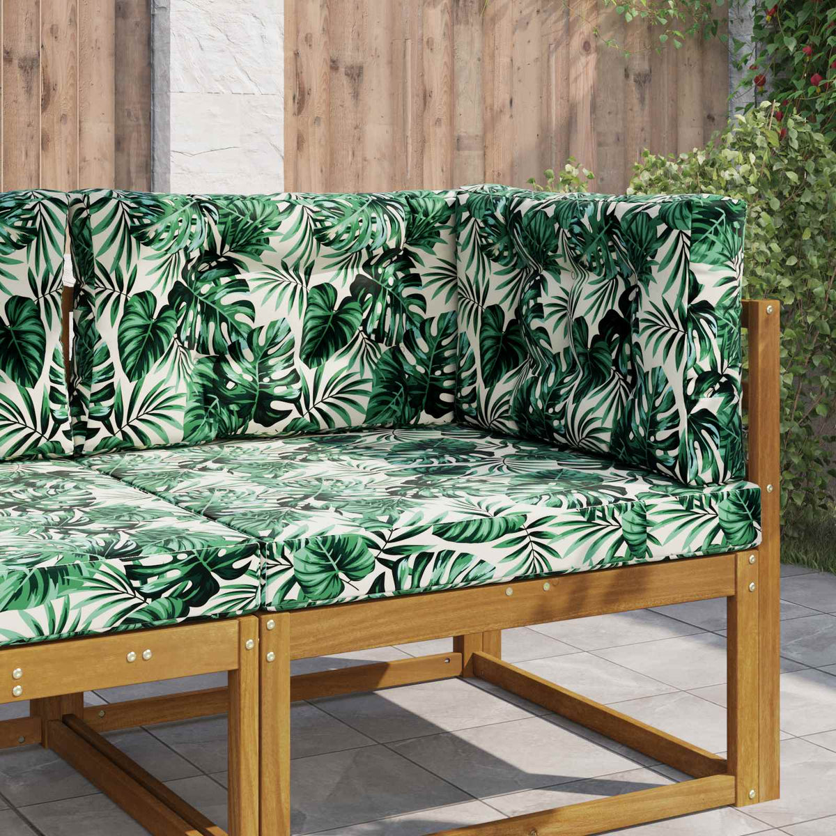 Sofakissen für draußen Polyester Blattmuster 80 x 80 cm