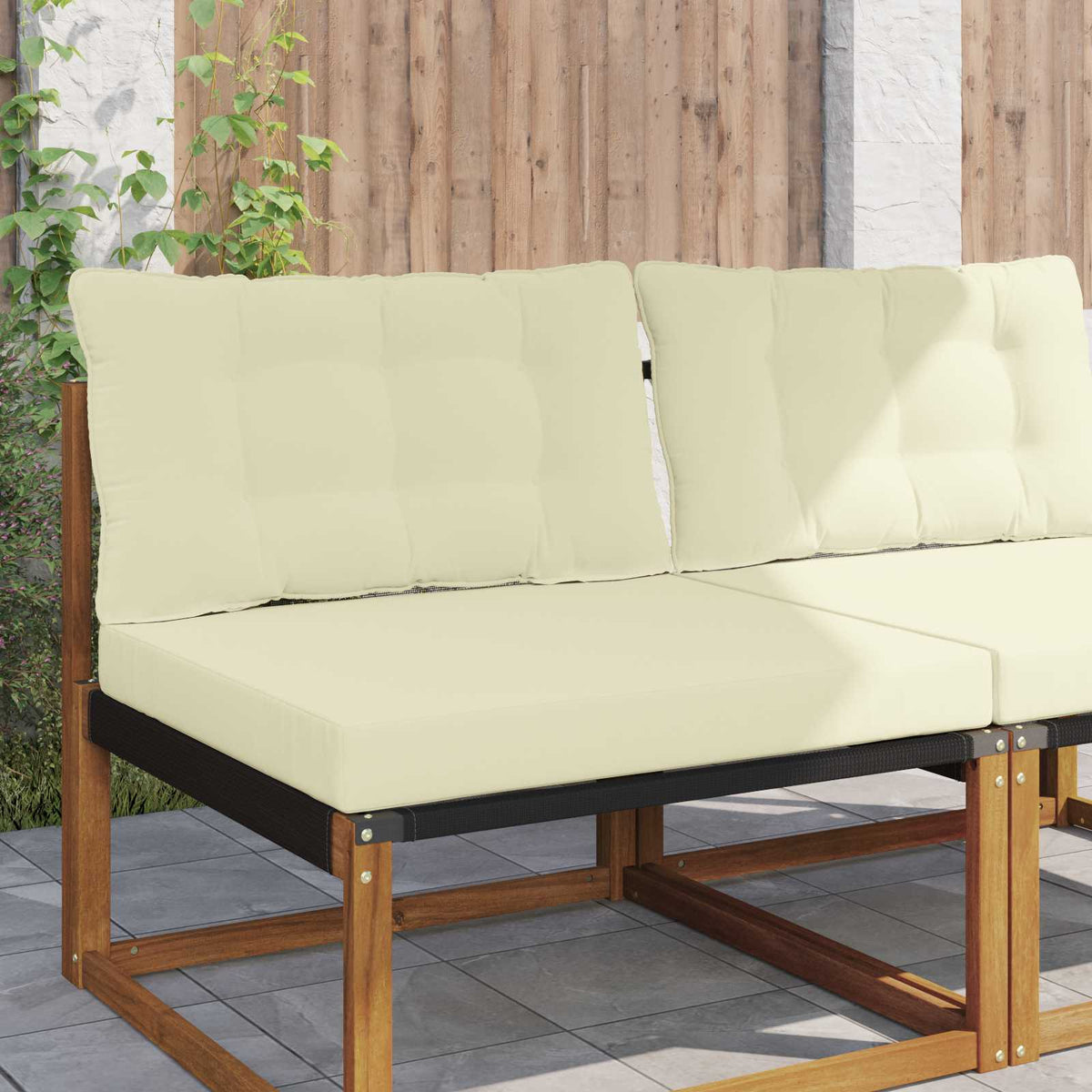 Sofakissen für draußen Polyester Creme 80 x 68,5 cm