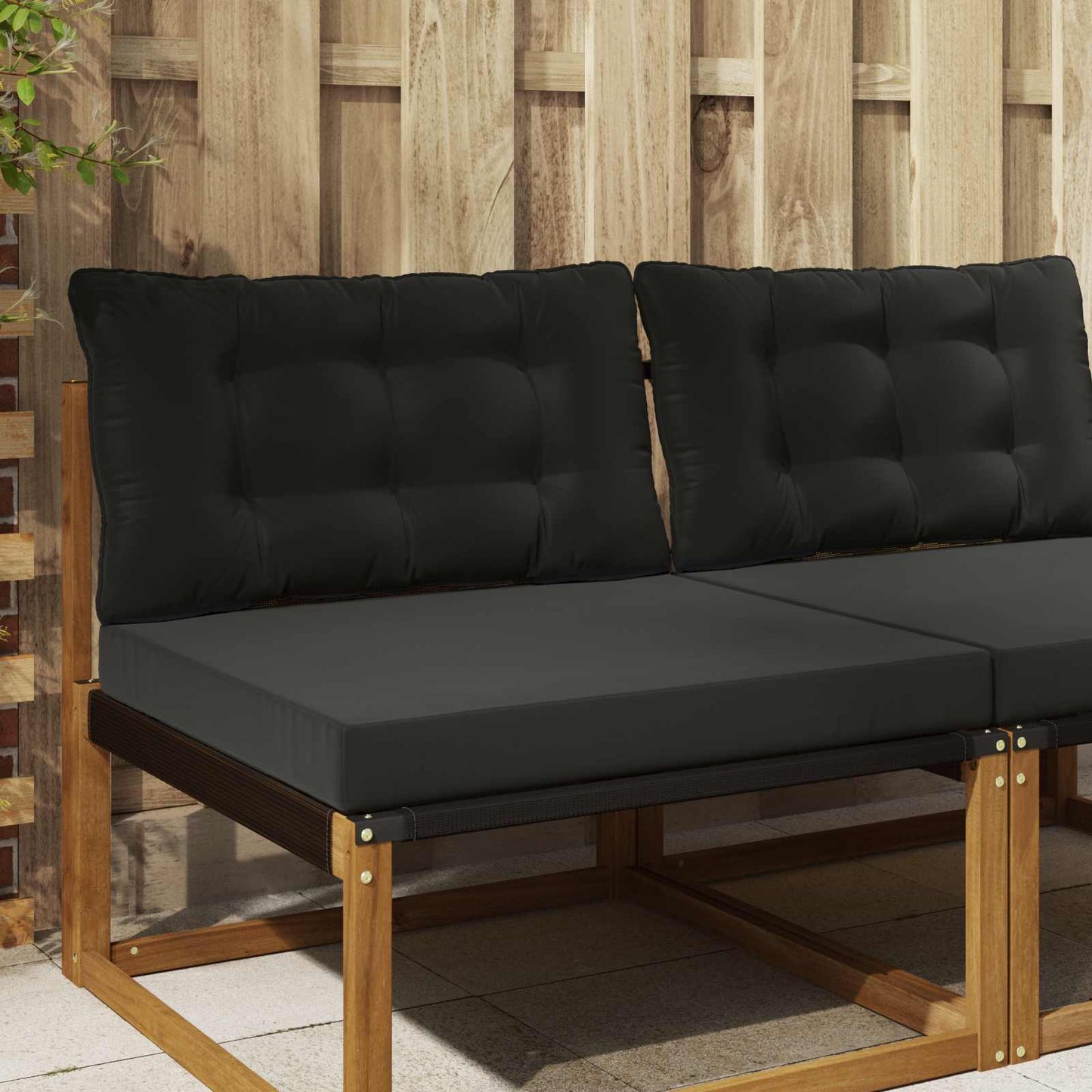 Sofakissen für draußen Polyester Schwarz 80 x 68,5 cm