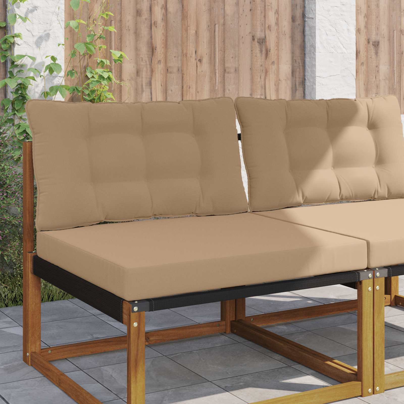 Sofakissen für draußen Polyester Taupe 80 x 68,5 cm