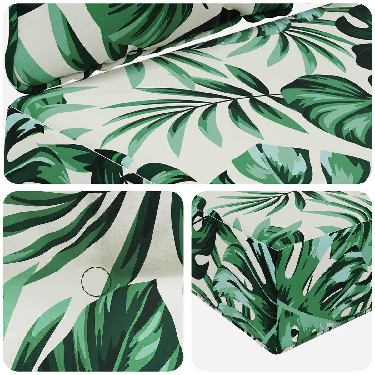 Sofakissen für draußen Polyester Blattmuster 80 x 68,5 cm