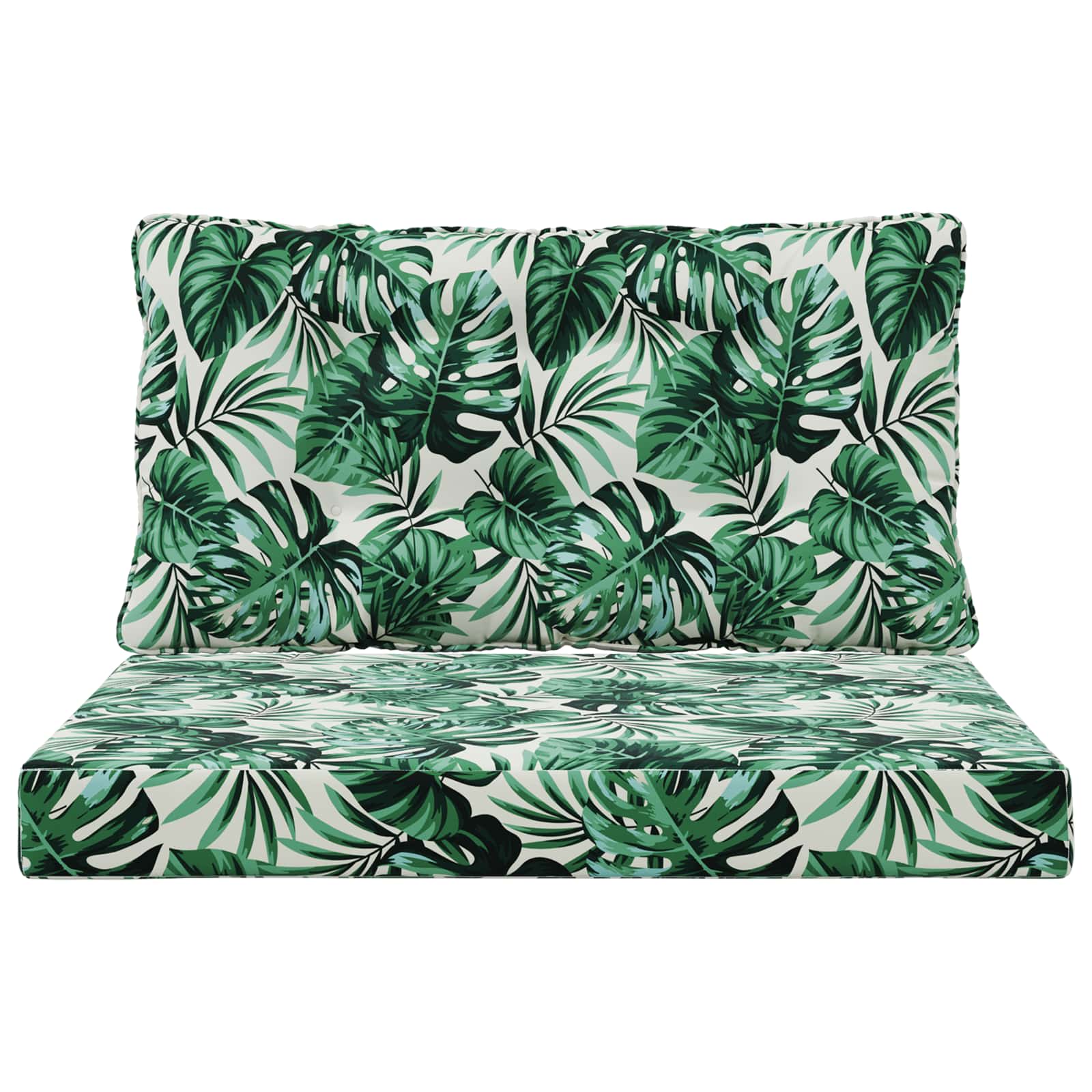 Sofakissen für draußen Polyester Blattmuster 80 x 68,5 cm