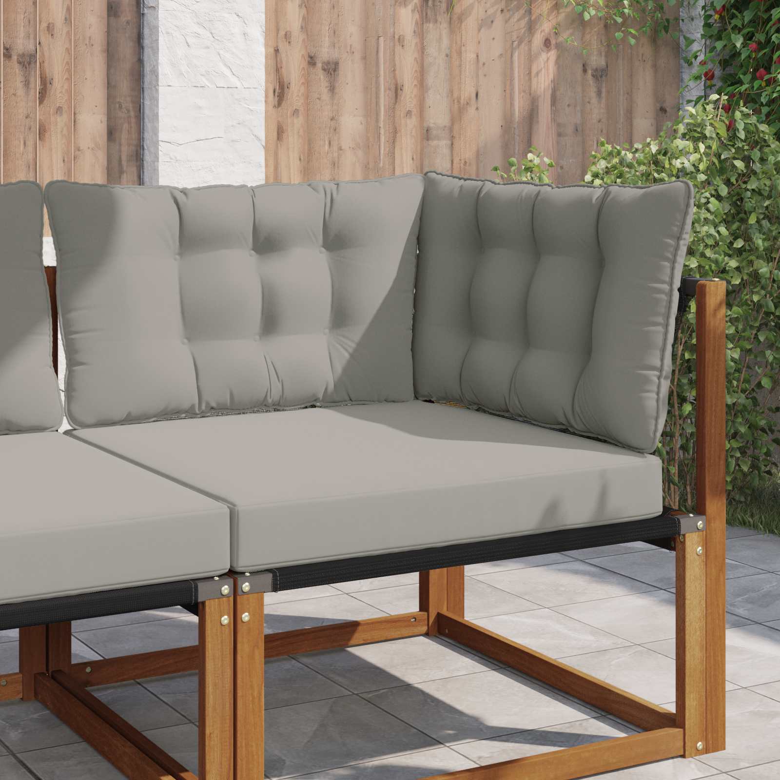Sofakissen für draußen Polyester Grau 68,5 x 68,5 cm