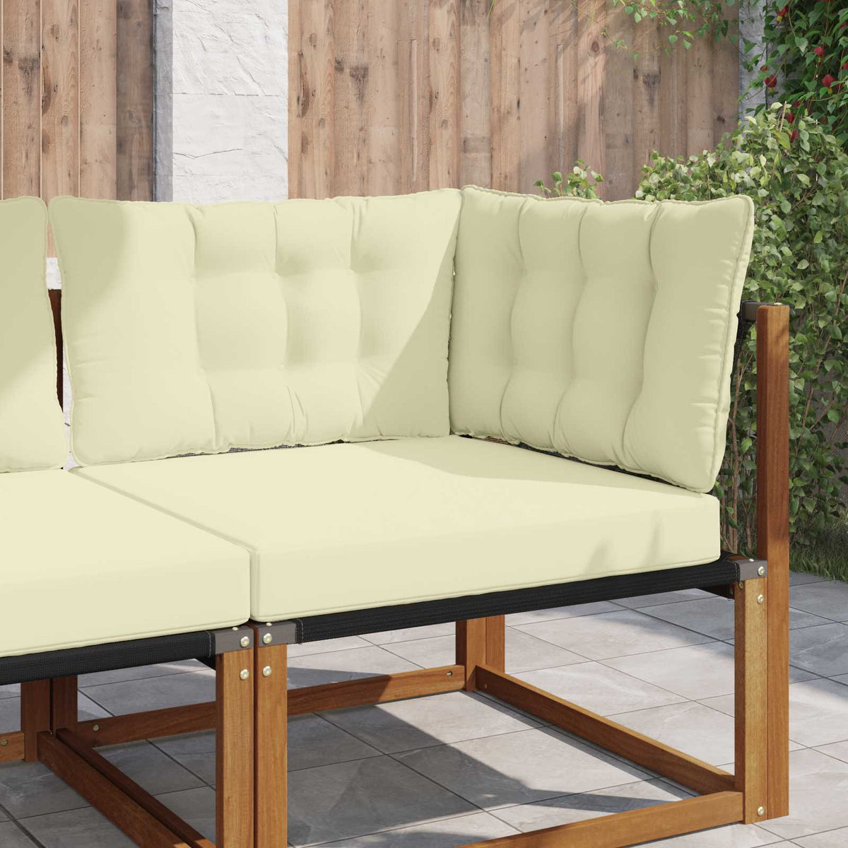 Sofakissen für draußen Polyester Creme 68,5 x 68,5 cm
