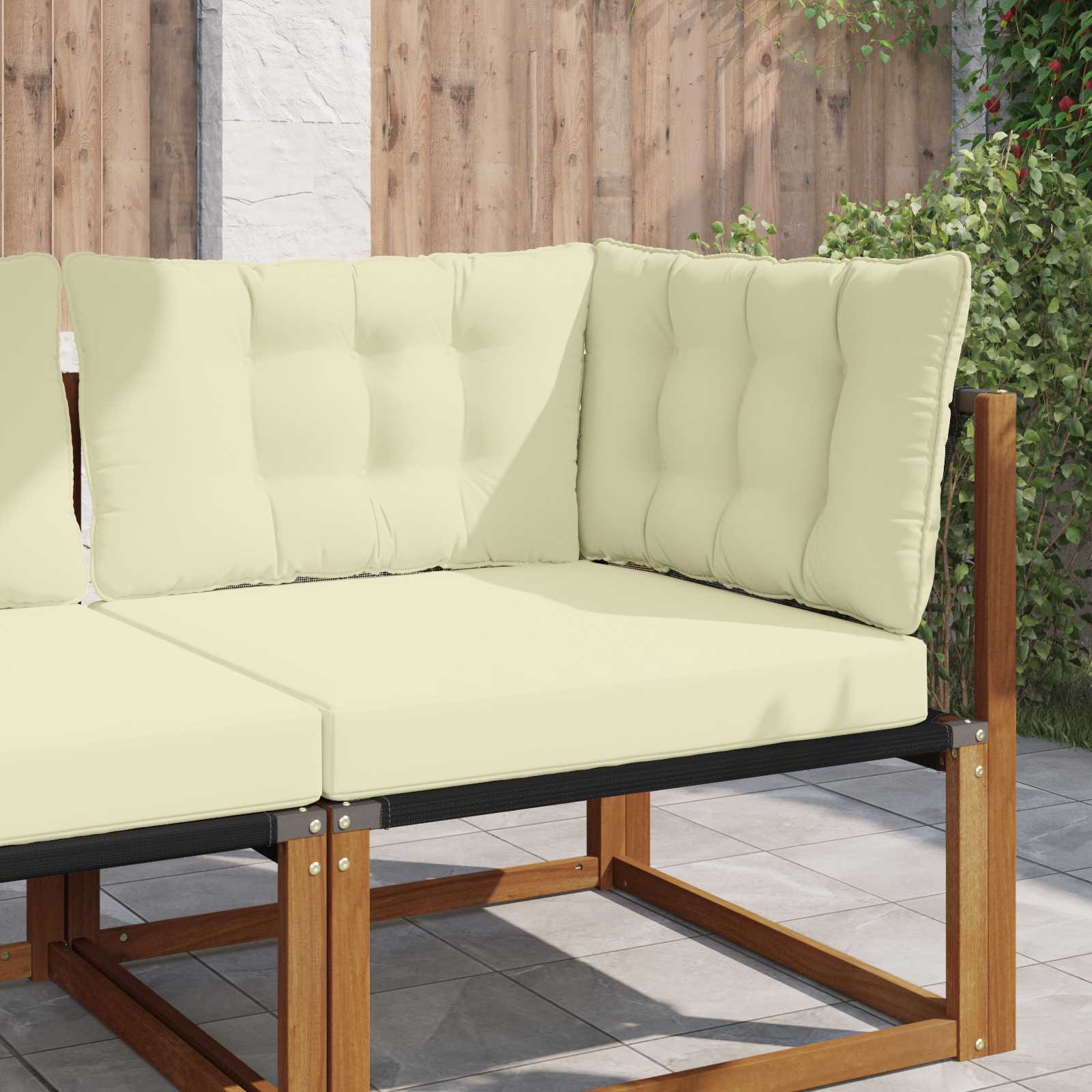 Sofakissen für draußen Polyester Creme 68,5 x 68,5 cm