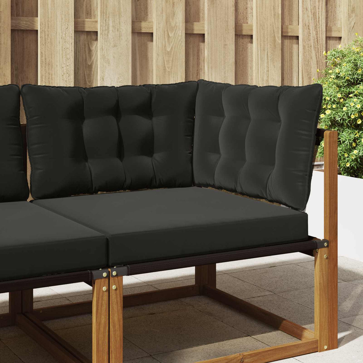 Sofakissen für draußen Polyester Schwarz 68,5 x 68,5 cm