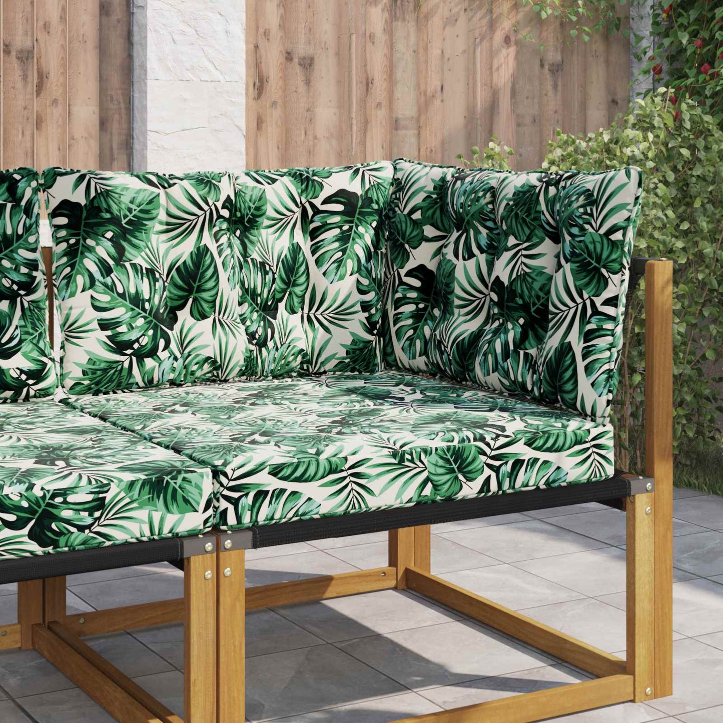 Sofakissen für draußen Polyester Blattmuster 68,5 x 68,5 cm
