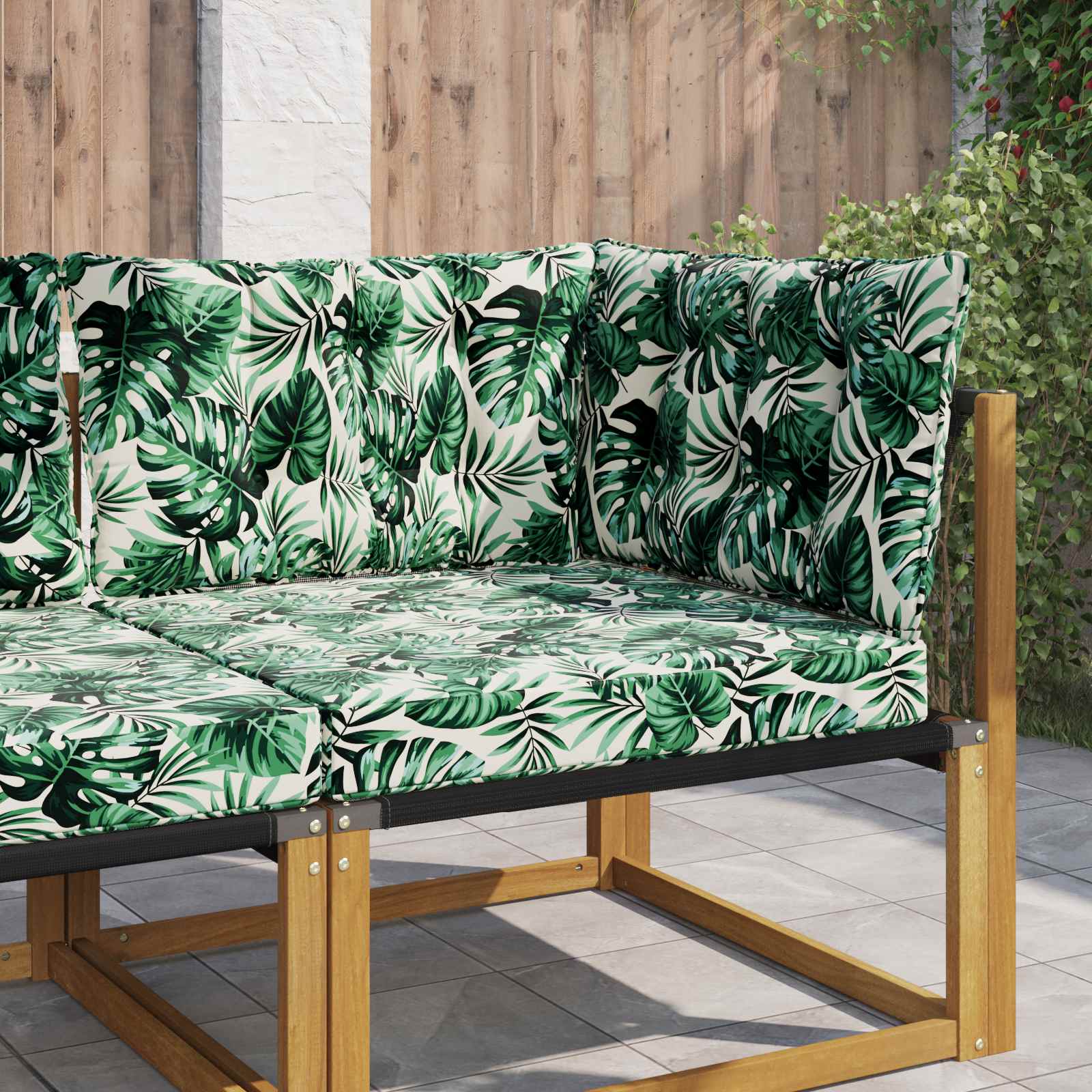 Sofakissen für draußen Polyester Blattmuster 68,5 x 68,5 cm
