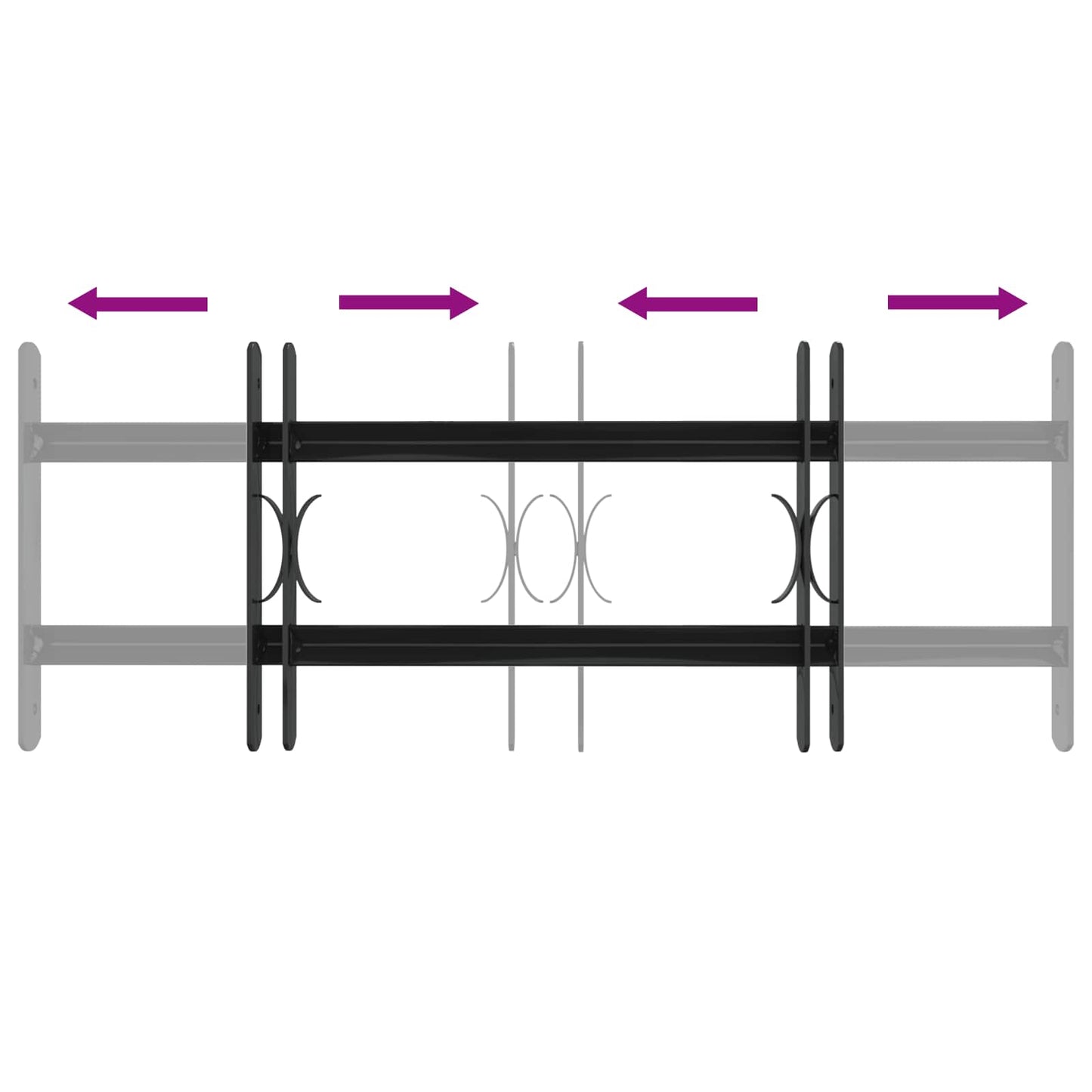 Fenstersicherheitsgitter 76 x 30 cm Galvanisiertes Stahl