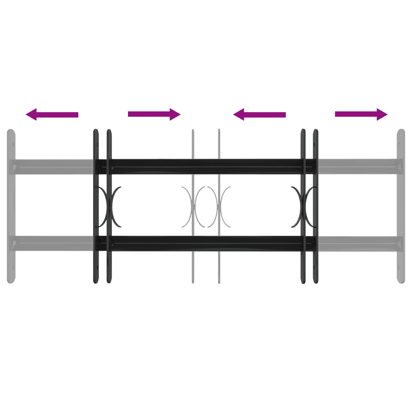 Fenstersicherheitsgitter 76 x 30 cm Galvanisiertes Stahl