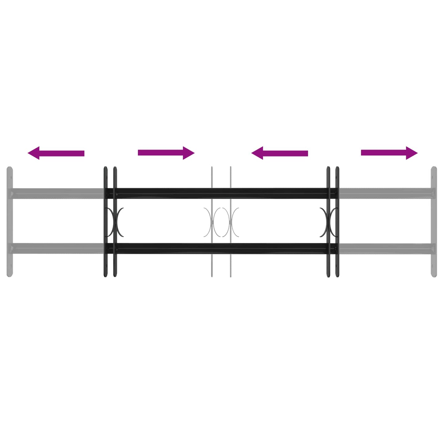 Fenstersicherheitsgitter 115 x 30 cm Galvanisiertes Stahl