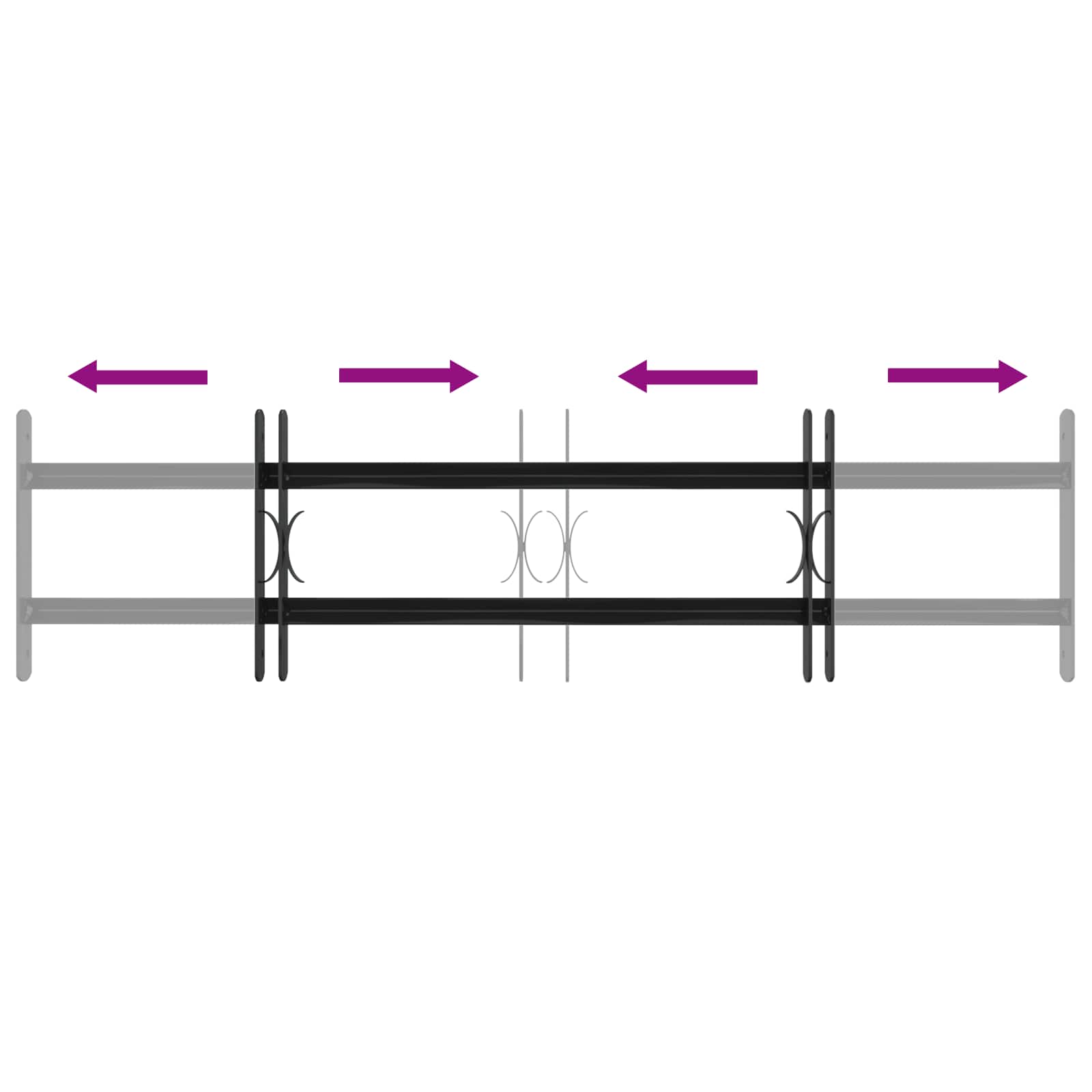 Fenstersicherheitsgitter 115 x 30 cm Galvanisiertes Stahl