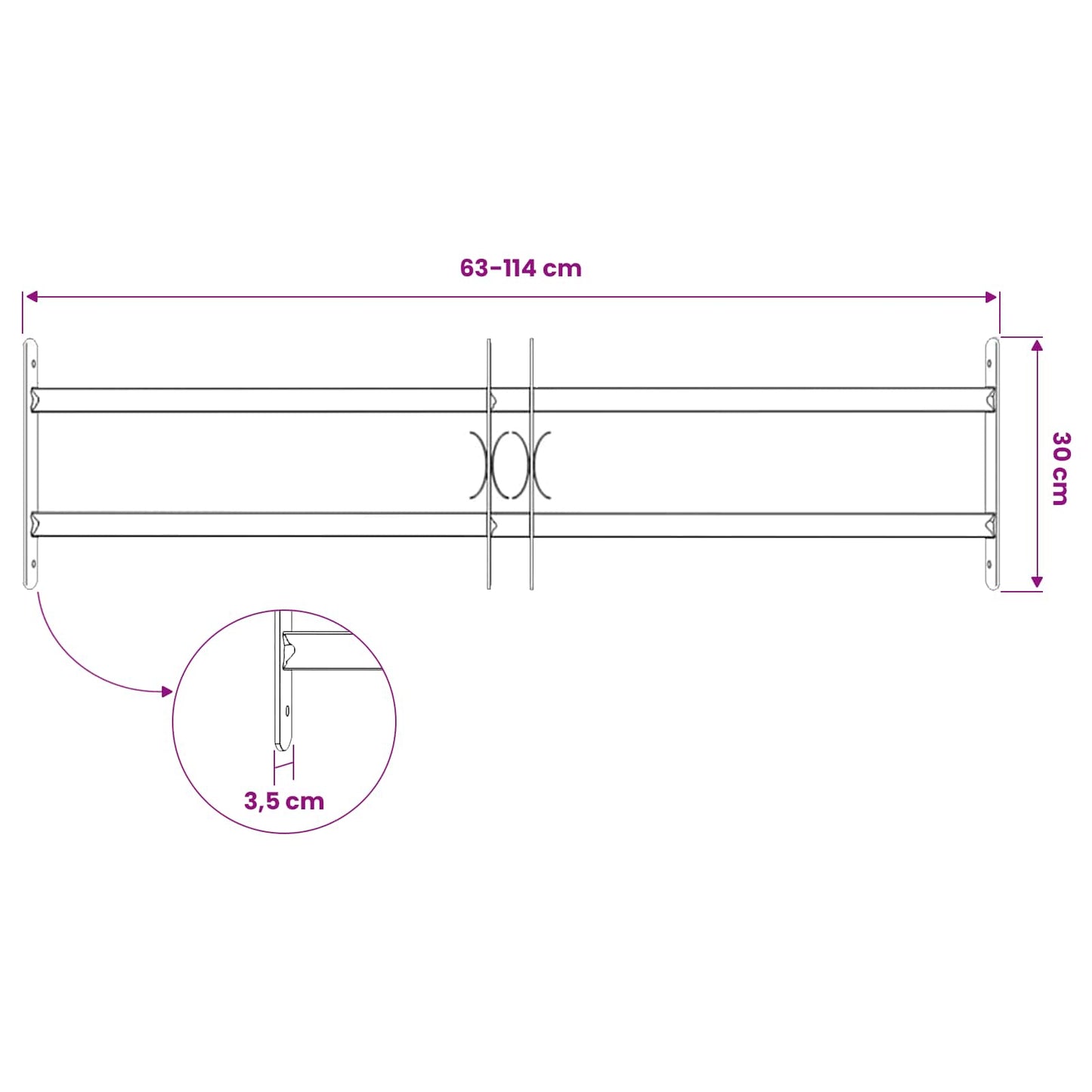 Fenstersicherheitsgitter 115 x 30 cm Galvanisiertes Stahl