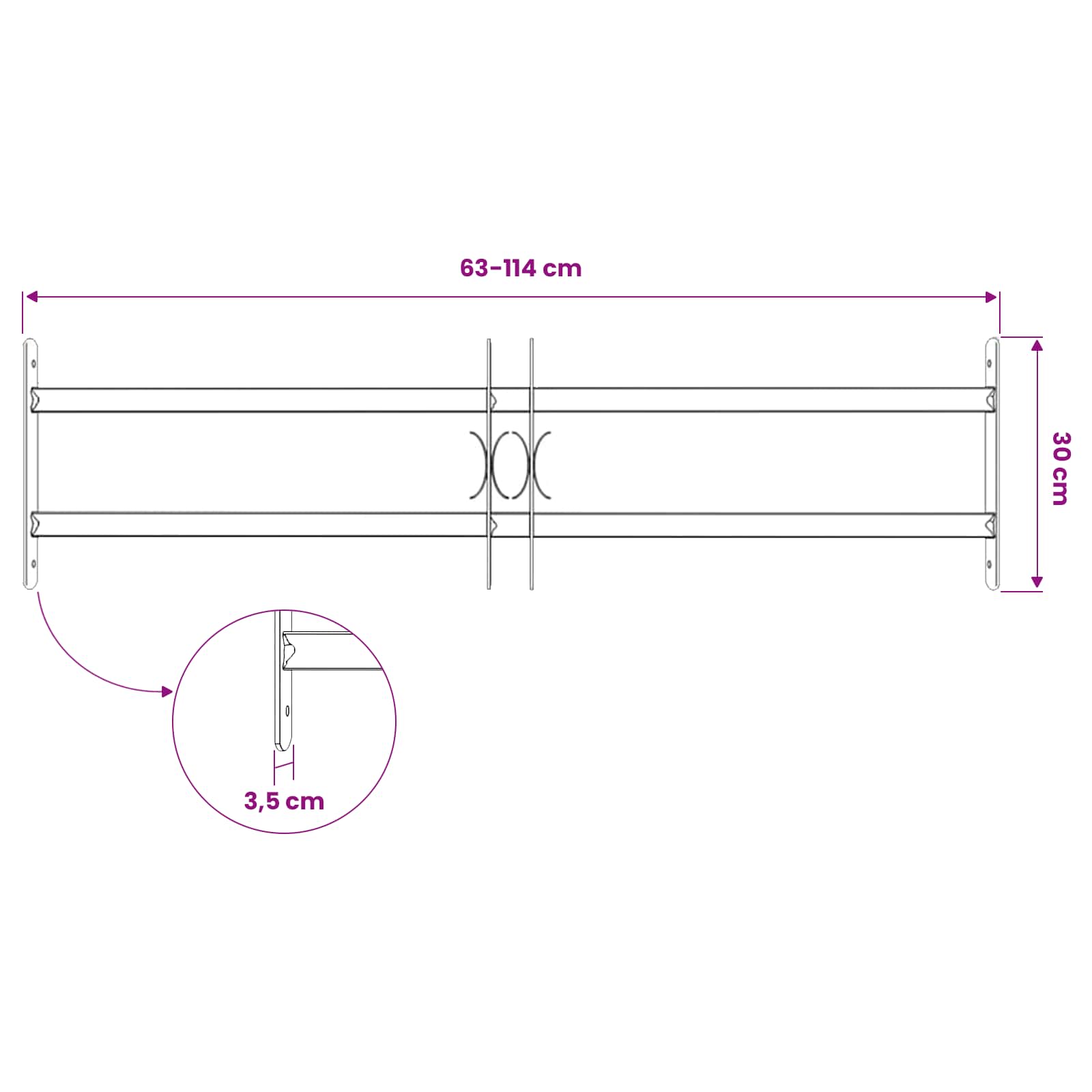 Fenstersicherheitsgitter 115 x 30 cm Galvanisiertes Stahl