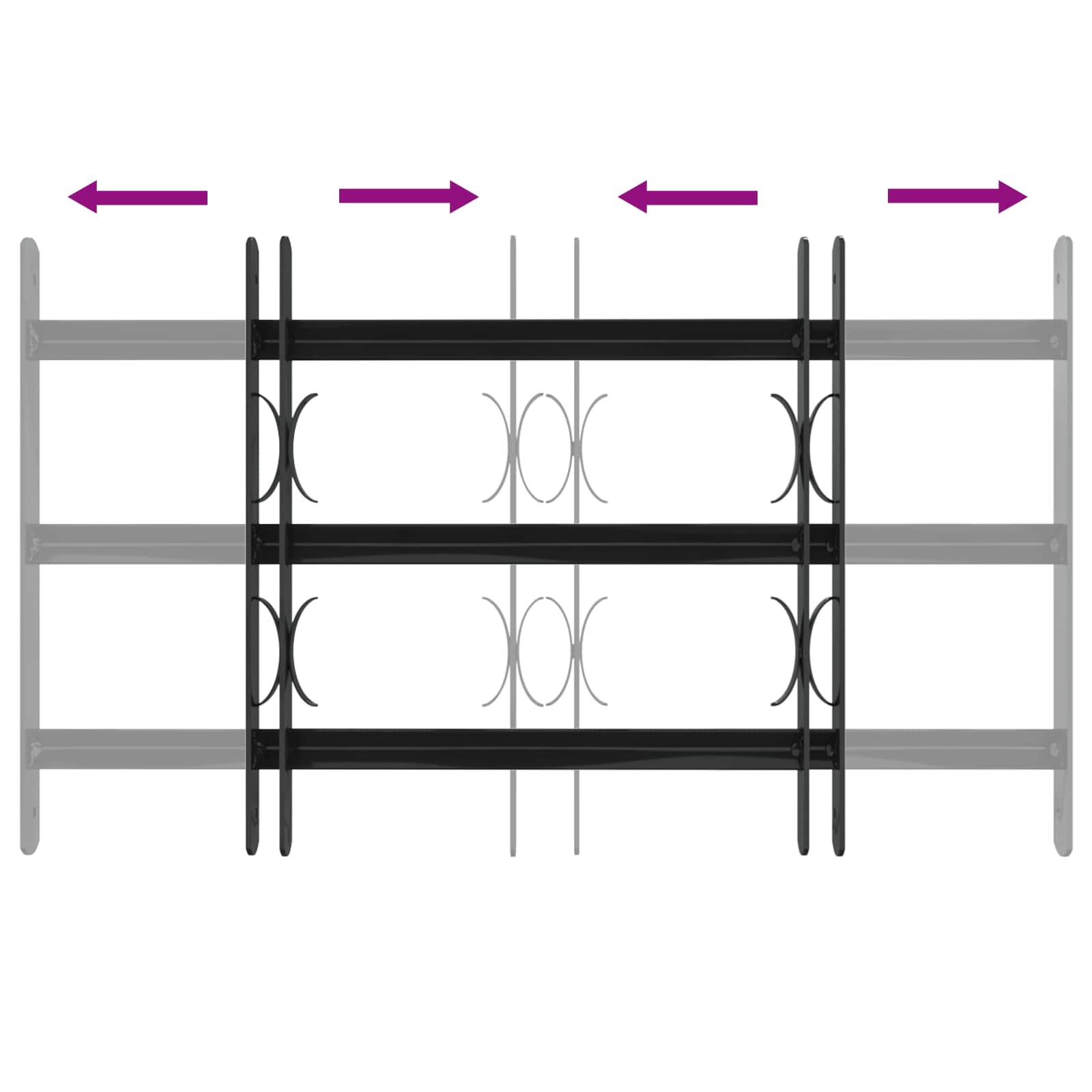 Fenstersicherheitsgitter 75,5 x 45 cm Galvanisiertes Stahl