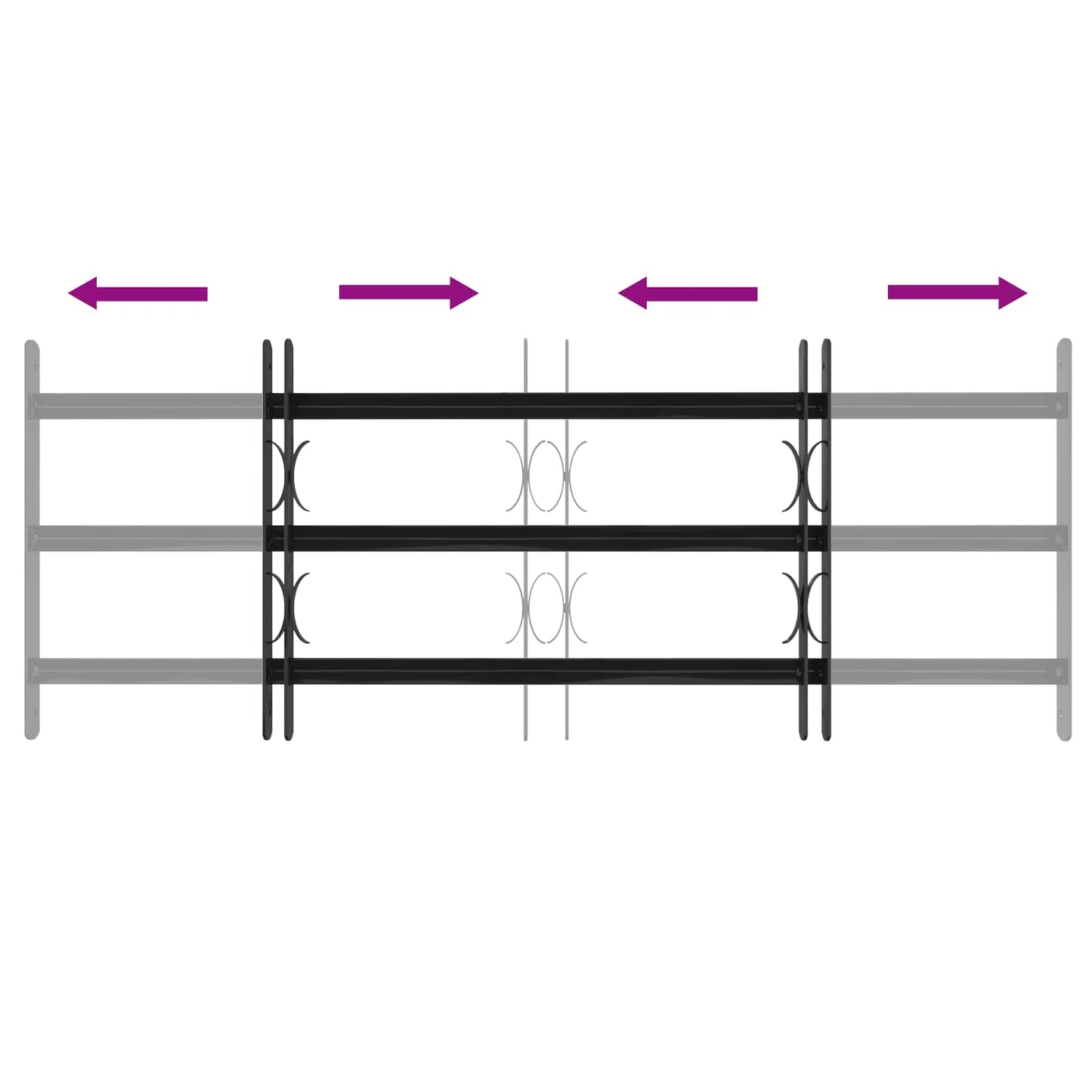 Fenstersicherheitsgitter 116 x 45 cm Galvanisiertes Stahl