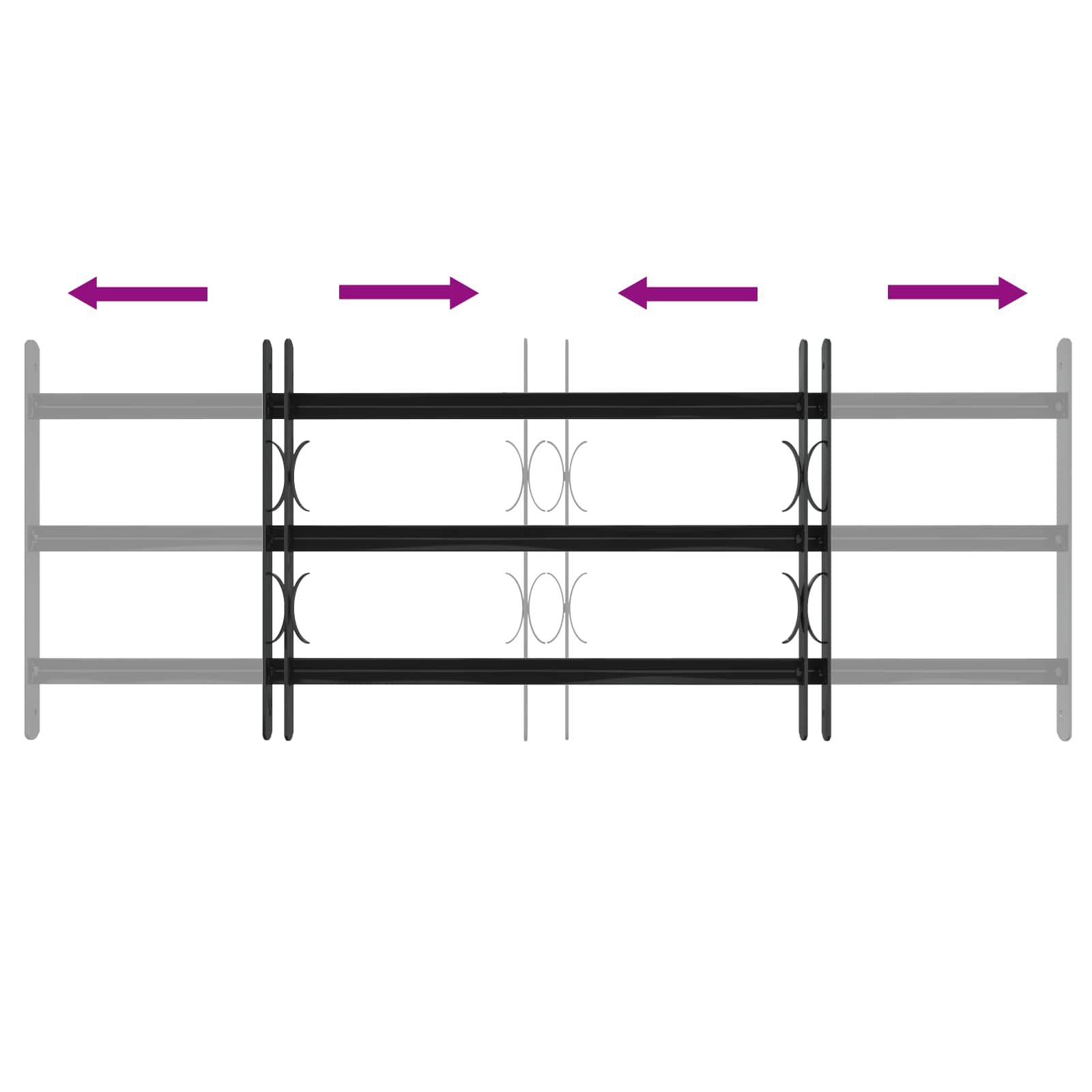 Fenstersicherheitsgitter 116 x 45 cm Galvanisiertes Stahl