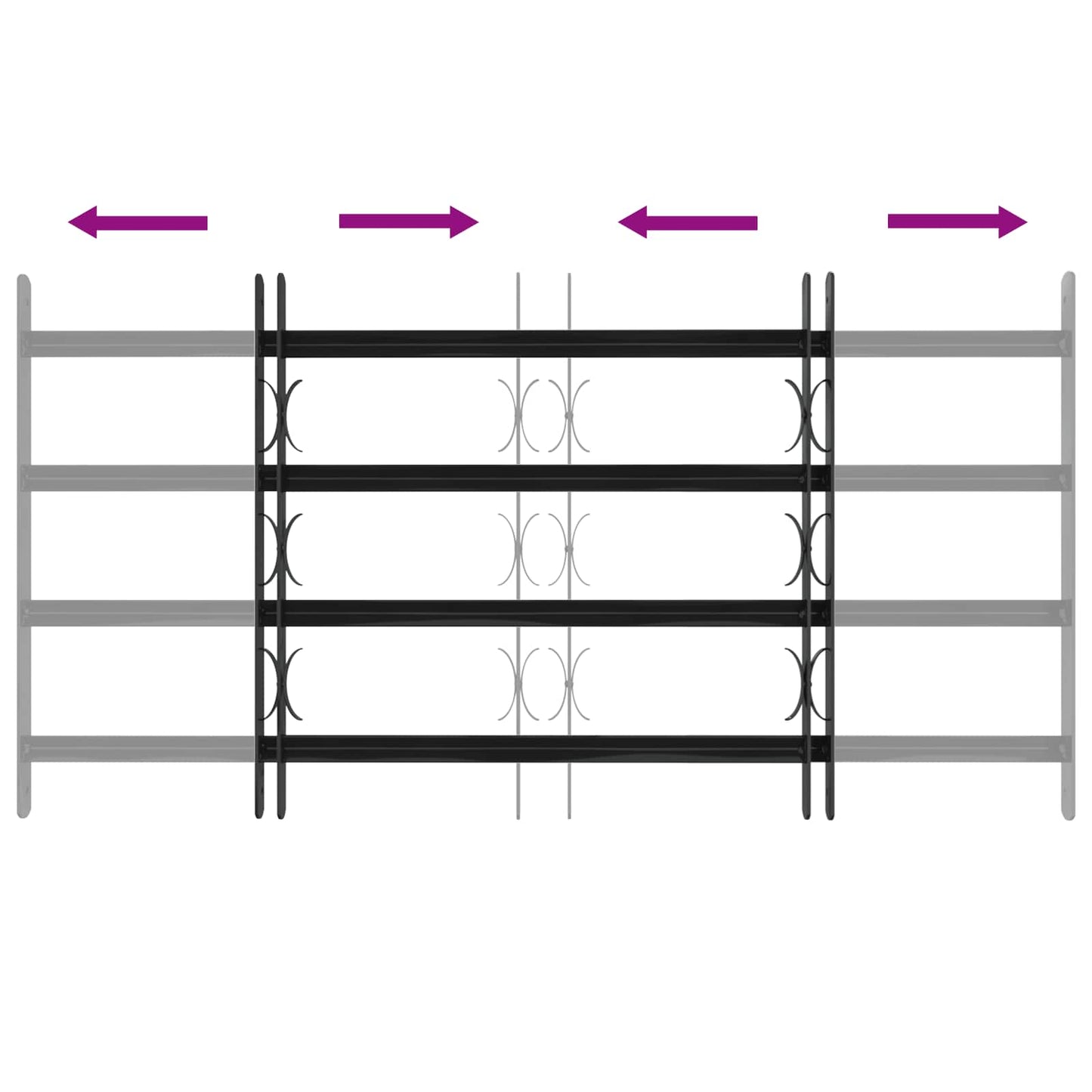 Fenstersicherheitsgitter 115 x 60 cm Galvanisiertes Stahl