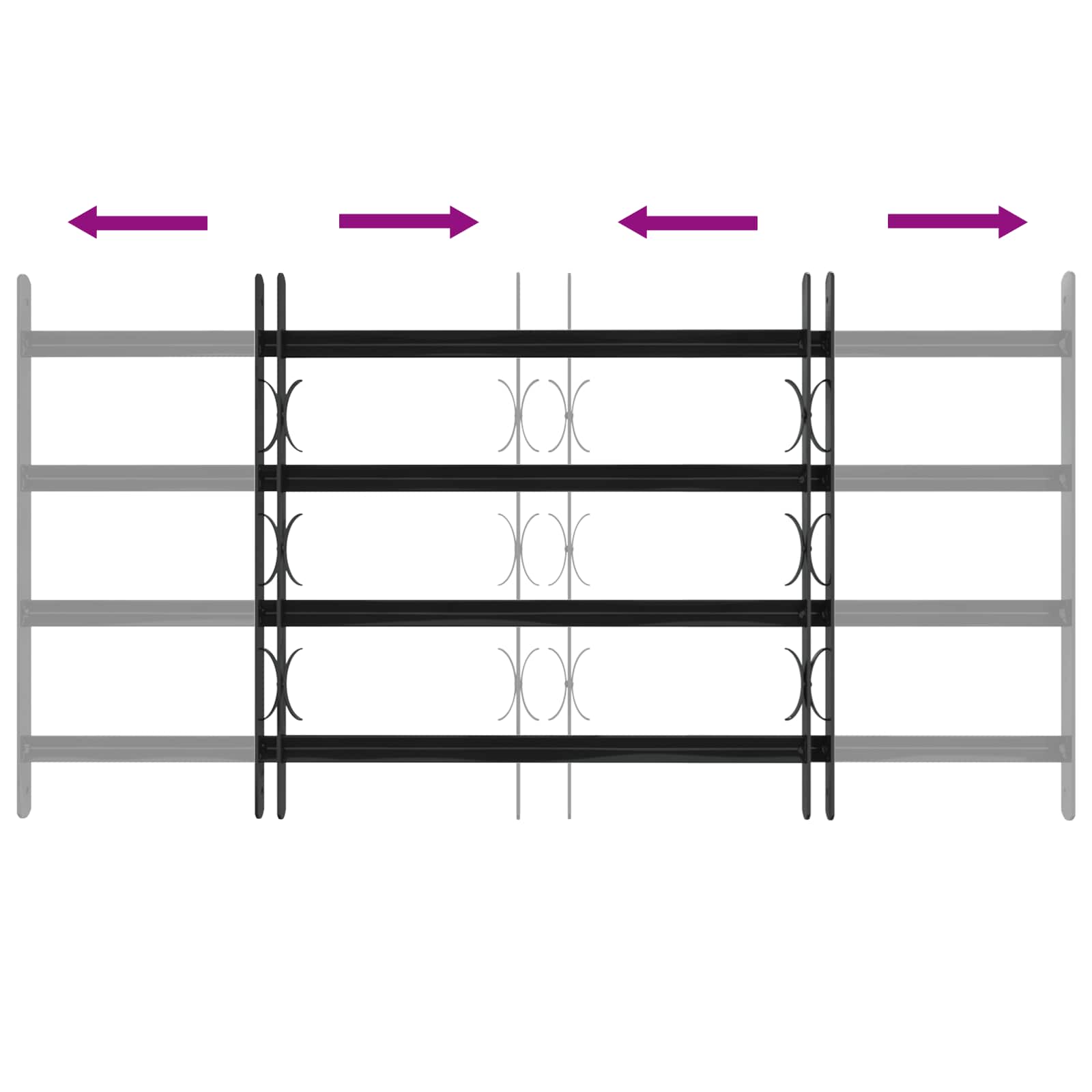 Fenstersicherheitsgitter 115 x 60 cm Galvanisiertes Stahl