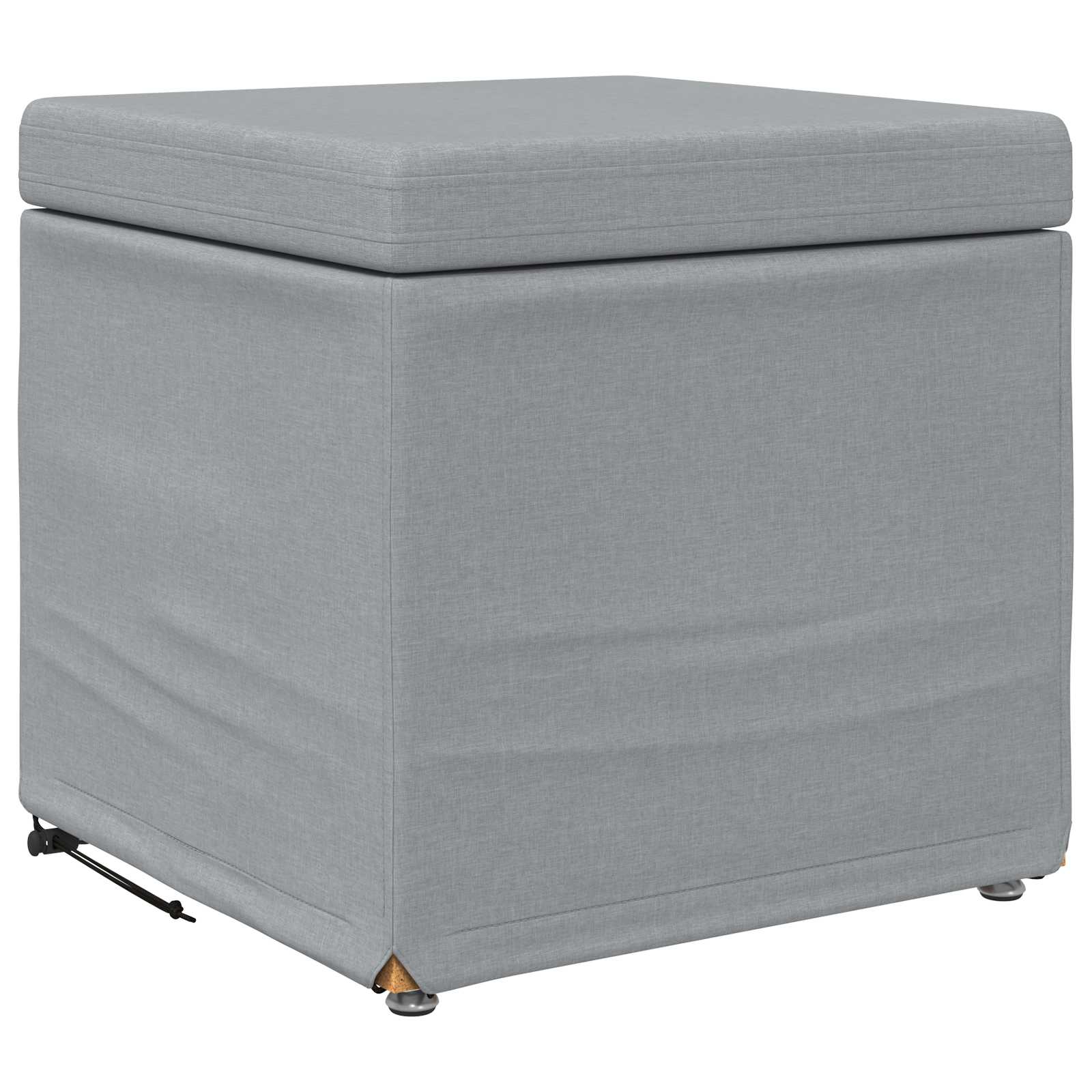 Hocker Hellgrau 41 x 41 x 40 cm Stoff und Pressholz