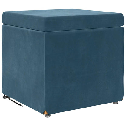 Hocker Blau 41 x 41 x 40 cm Samt und Engineering Holz