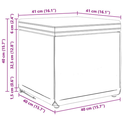 Hocker Blau 41 x 41 x 40 cm Samt und Engineering Holz