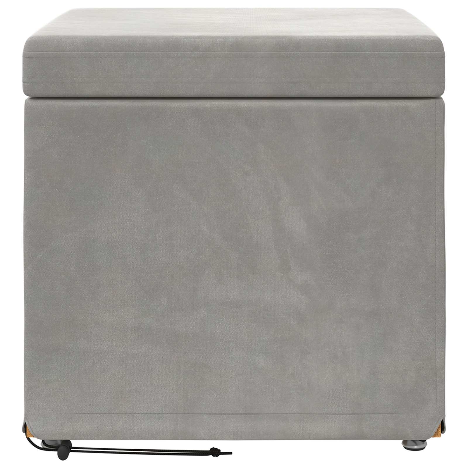 Hocker Hellgrau 41 x 41 x 40 cm Samt und Engineering Holz