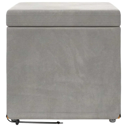 Hocker Hellgrau 41 x 41 x 40 cm Samt und Engineering Holz