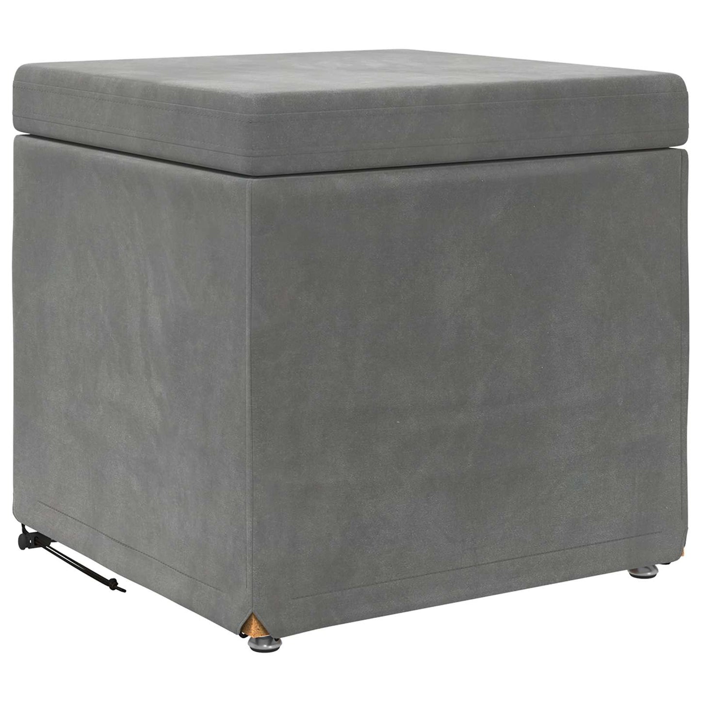 Hocker Dunkelgrau 41 x 41 x 40 cm Samt und Engineering Holz