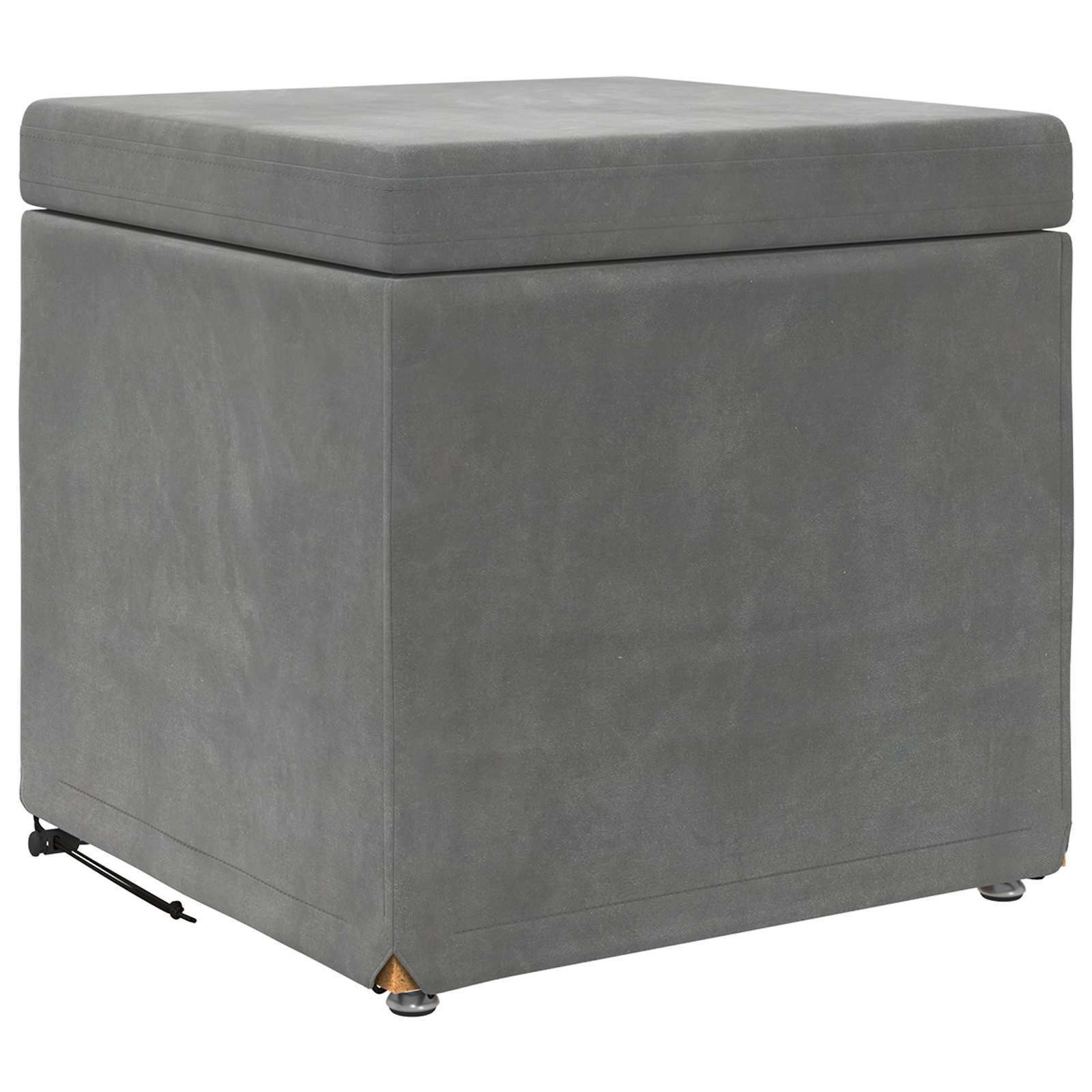 Hocker Dunkelgrau 41 x 41 x 40 cm Samt und Engineering Holz