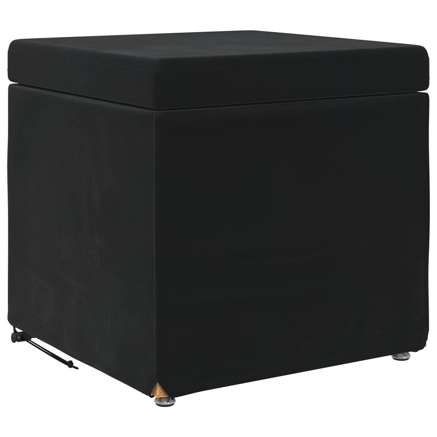 Hocker Schwarz 41 x 41 x 40 cm Samt und Engineering Holz