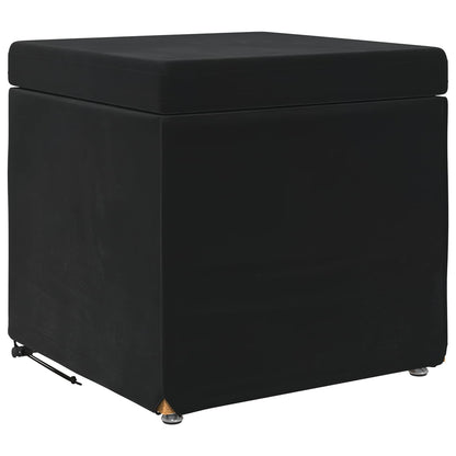 Hocker Schwarz 41 x 41 x 40 cm Samt und Engineering Holz