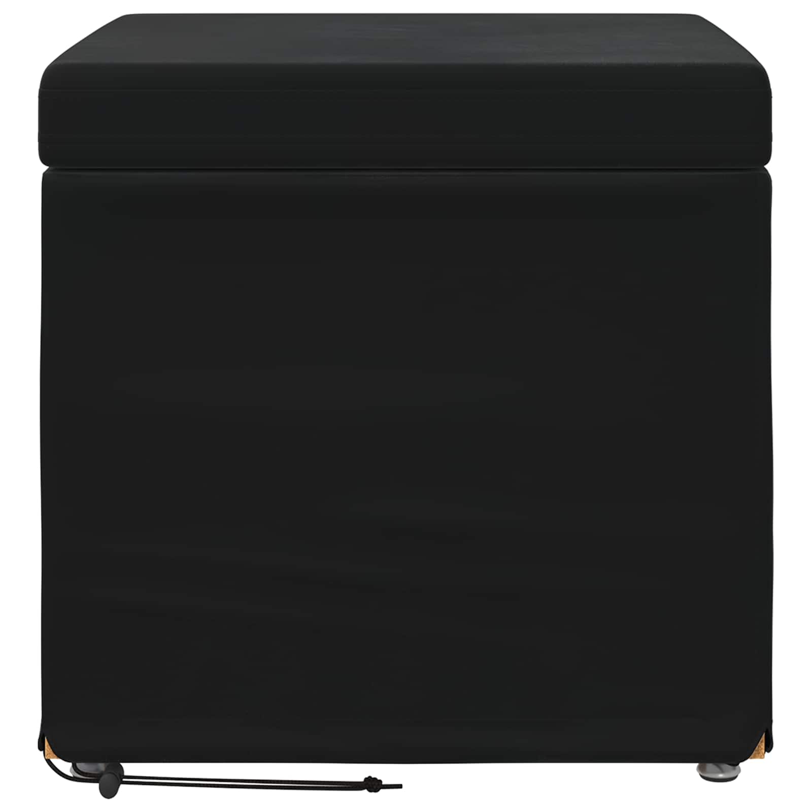 Hocker Schwarz 41 x 41 x 40 cm Samt und Engineering Holz