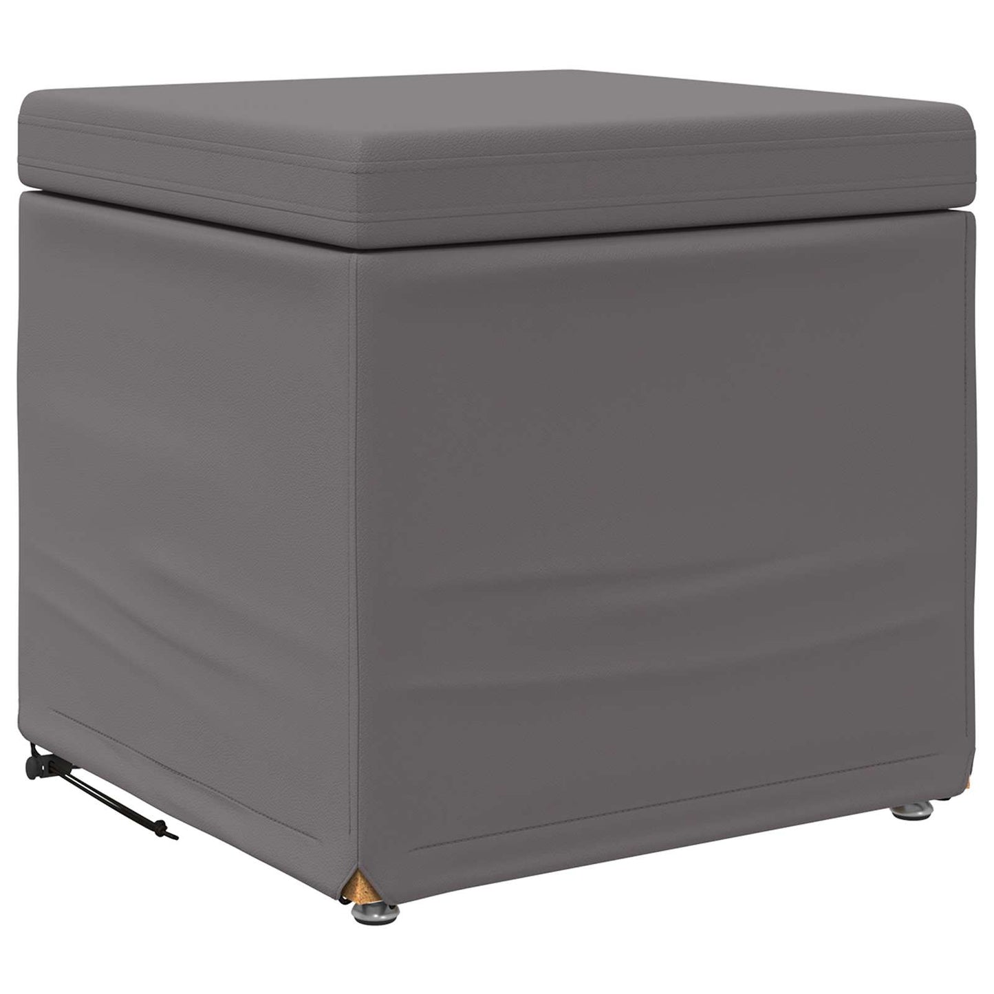 Hocker Grau 41 x 41 x 40 cm Kunstleder und Engineering Holz