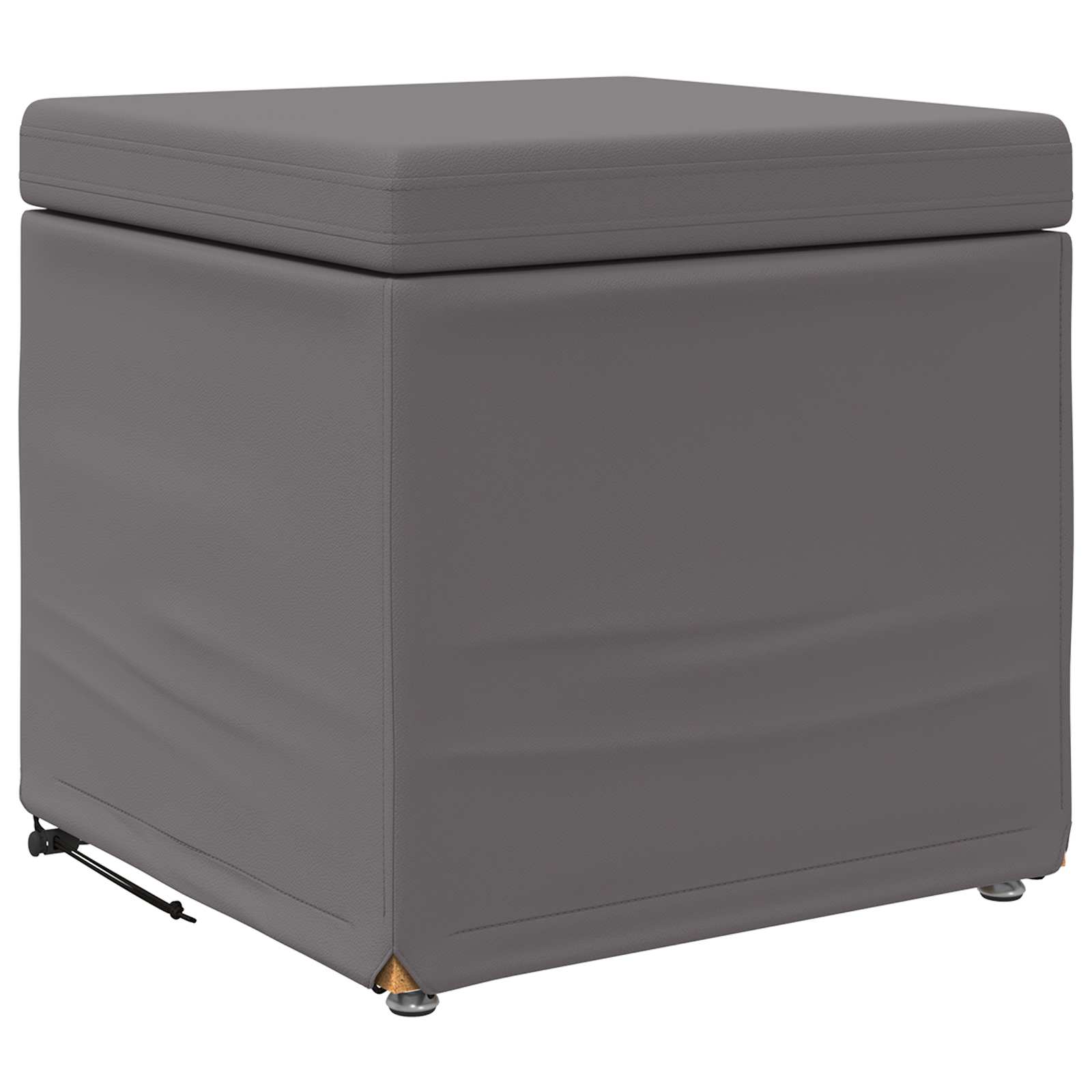 Hocker Grau 41 x 41 x 40 cm Kunstleder und Engineering Holz