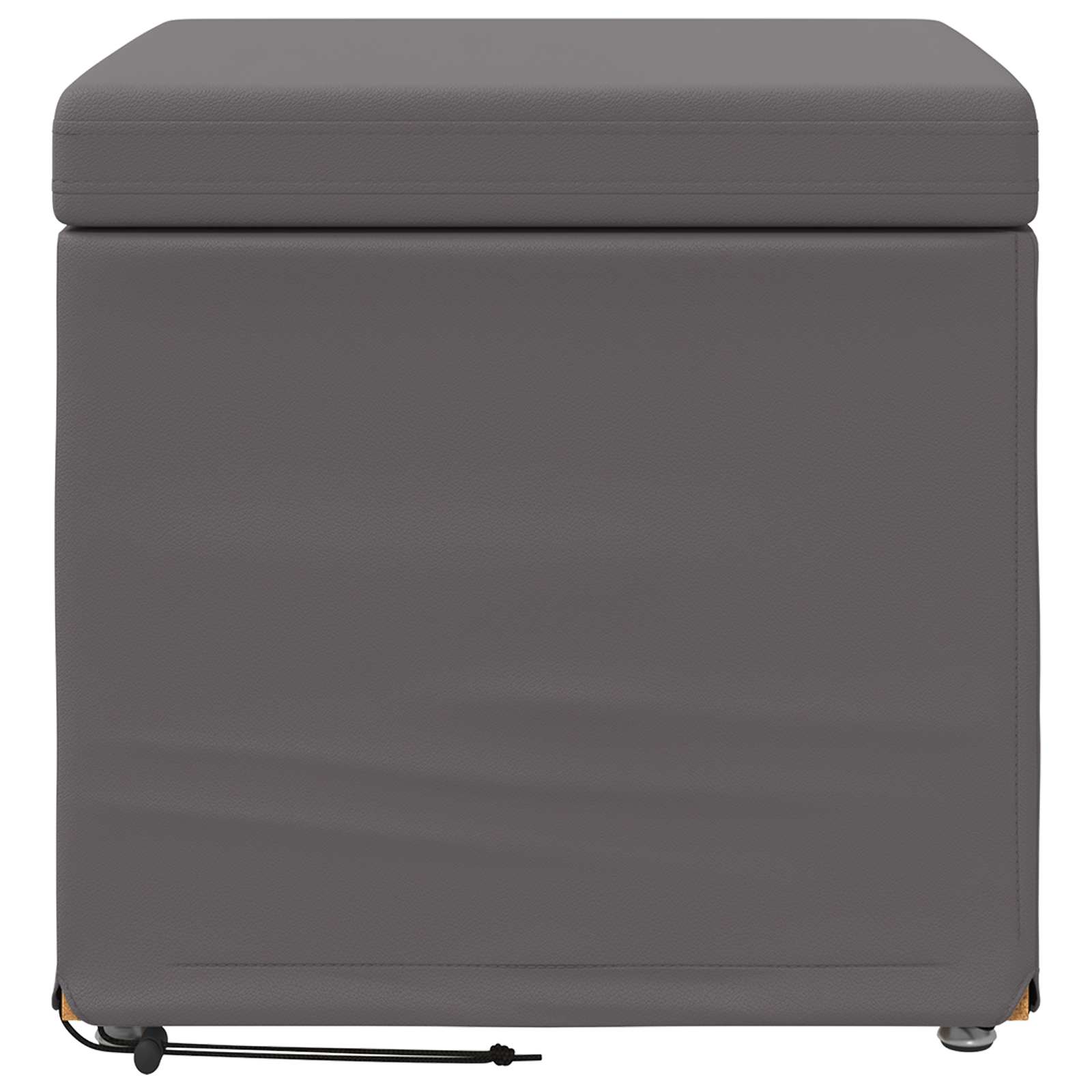 Hocker Grau 41 x 41 x 40 cm Kunstleder und Engineering Holz