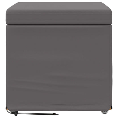 Hocker Grau 41 x 41 x 40 cm Kunstleder und Engineering Holz