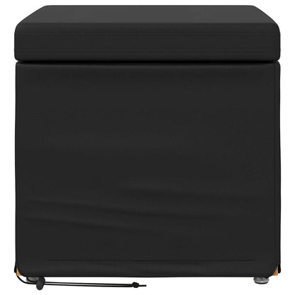 Hocker Schwarz 41 x 41 x 40 cm Kunstleder und Engineering Holz