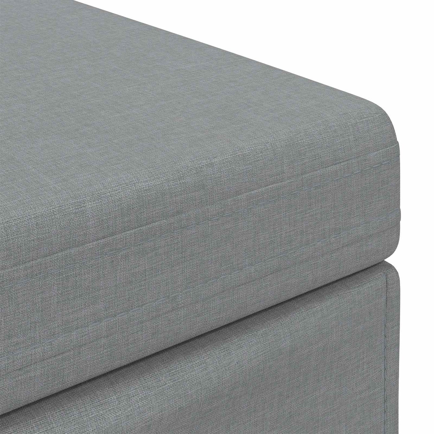 Hocker Hellgrau 61 x 41 x 40 cm Stoff und Pressholz